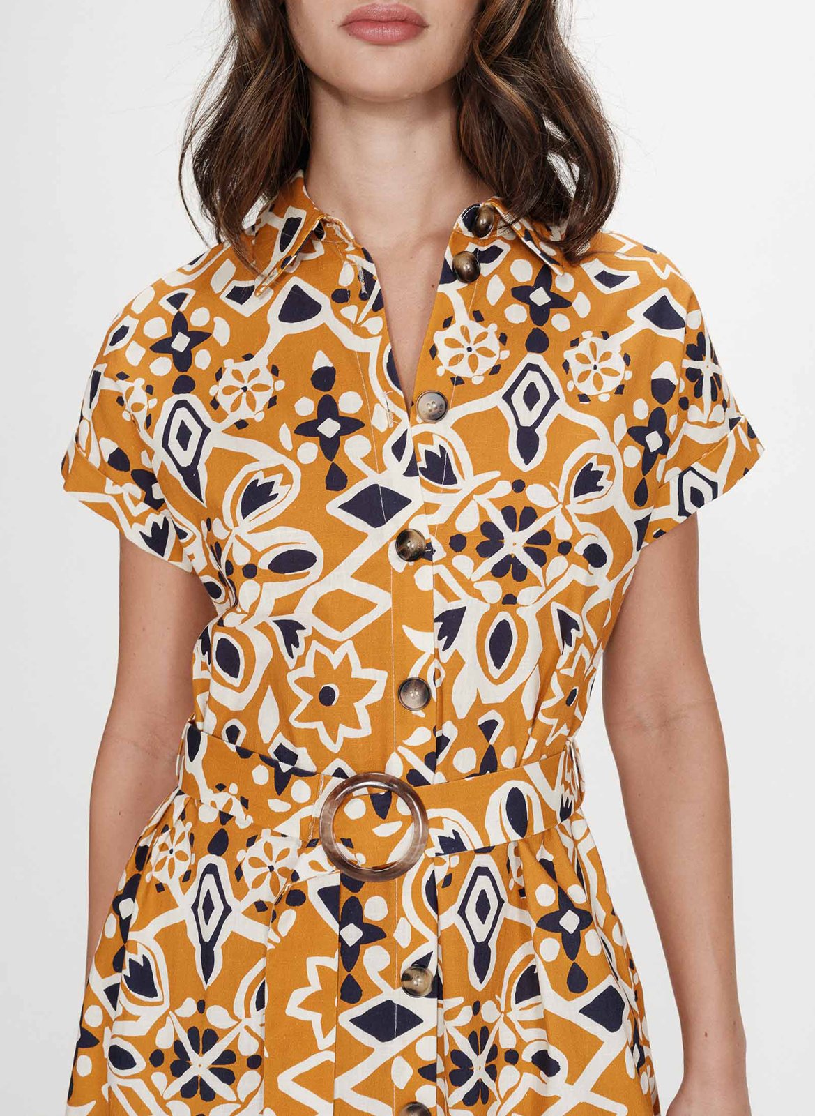 Robe chemise évasée à imprimé GRACE ET MILA Orange