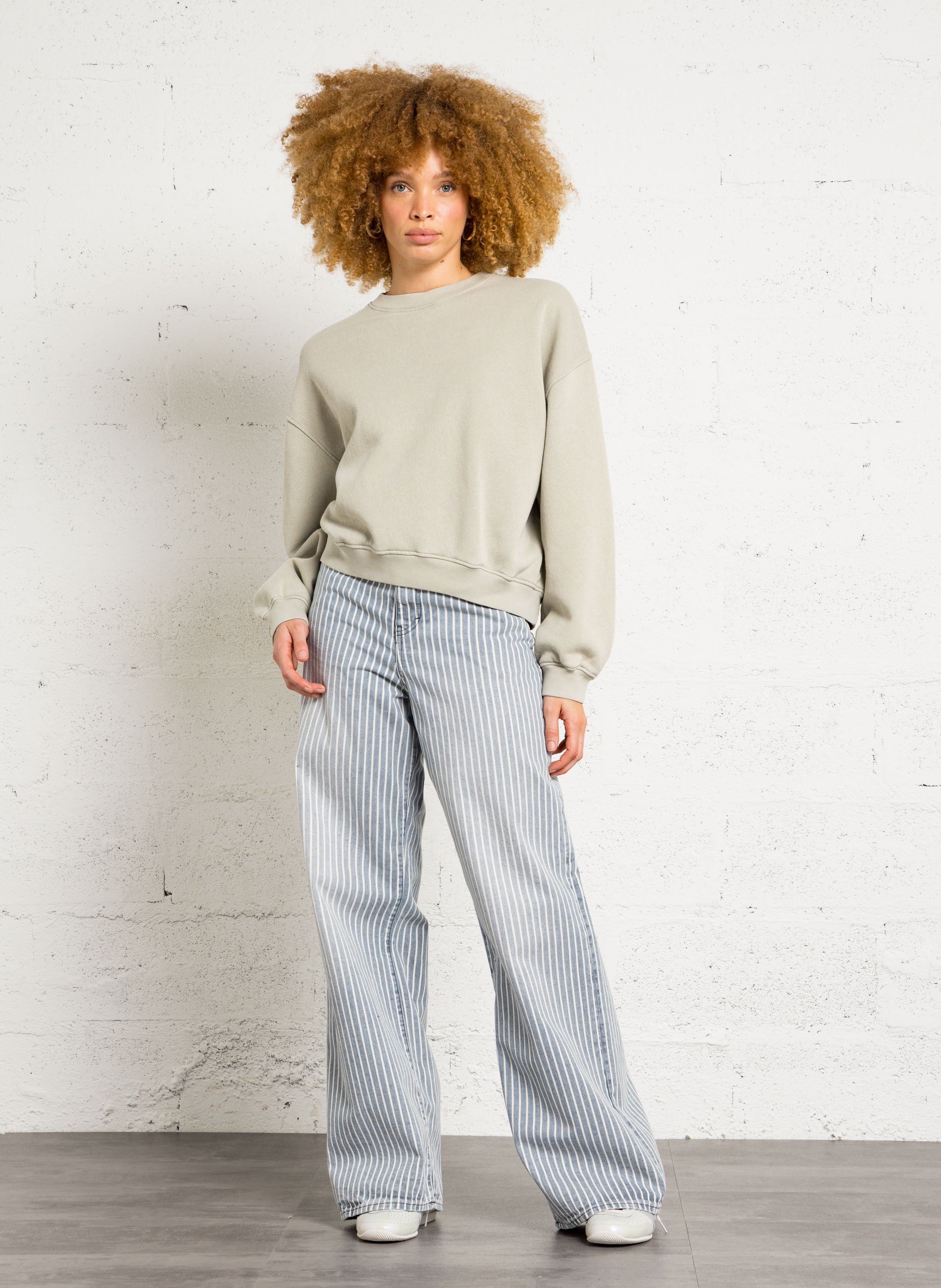 Rundhals-Sweatshirt aus Baumwoll-Mix BELLEROSE Grau