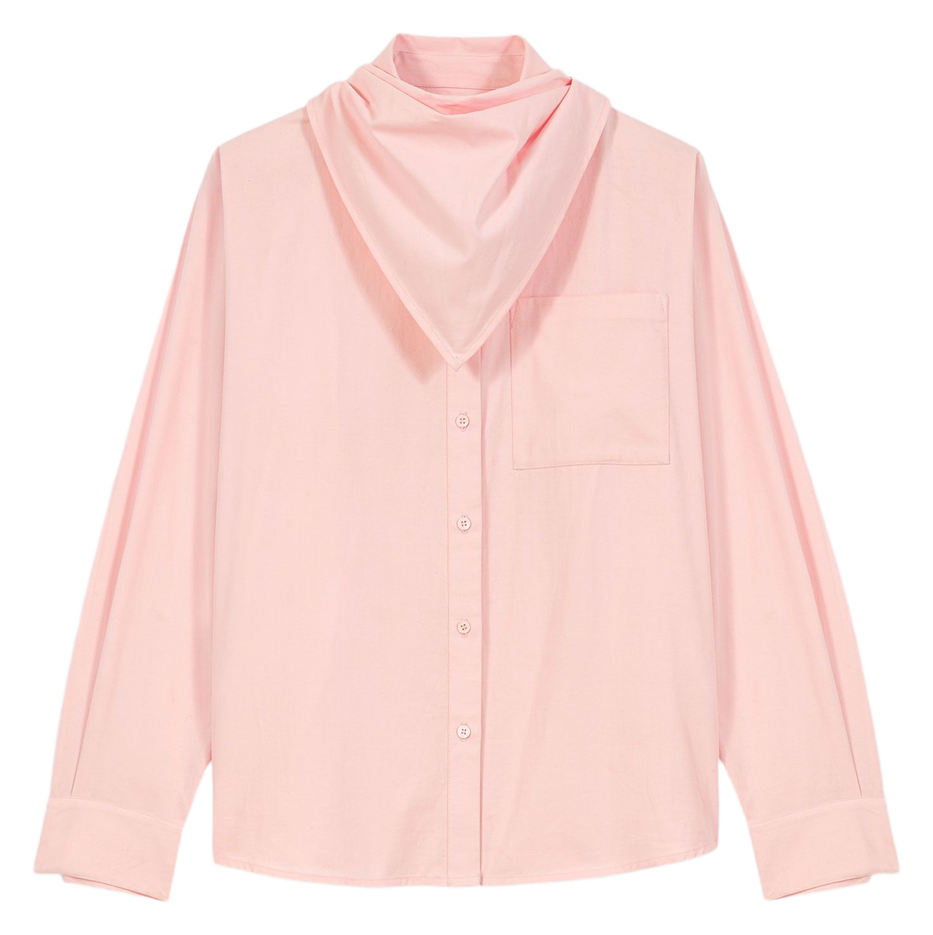 Oversized, katoenen blouse met klassieke kraag MAJE Roze