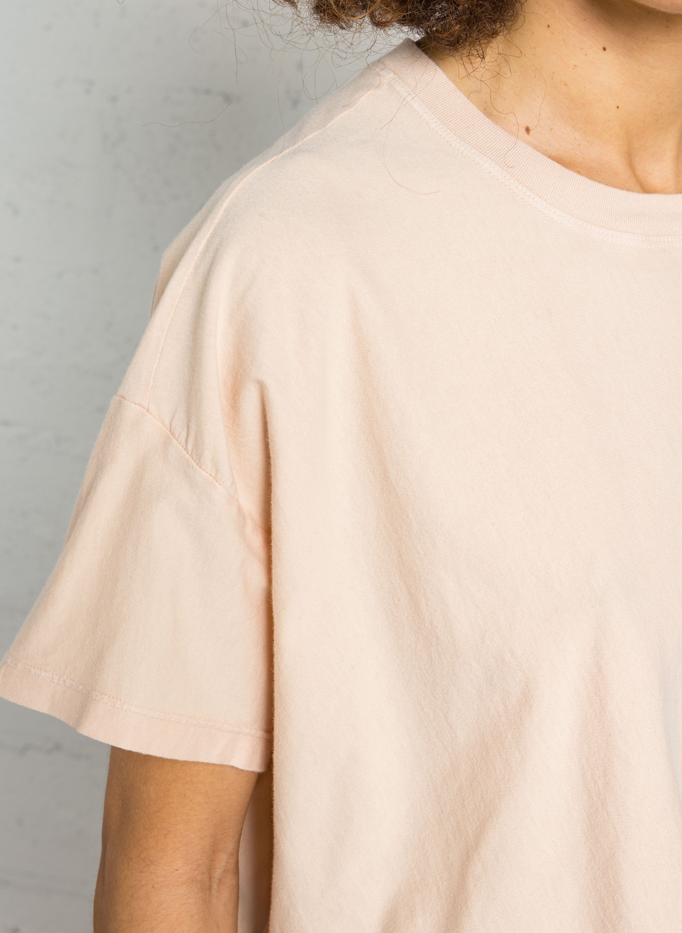Short oversized plain cotton T-shirt BELLEROSE Beige