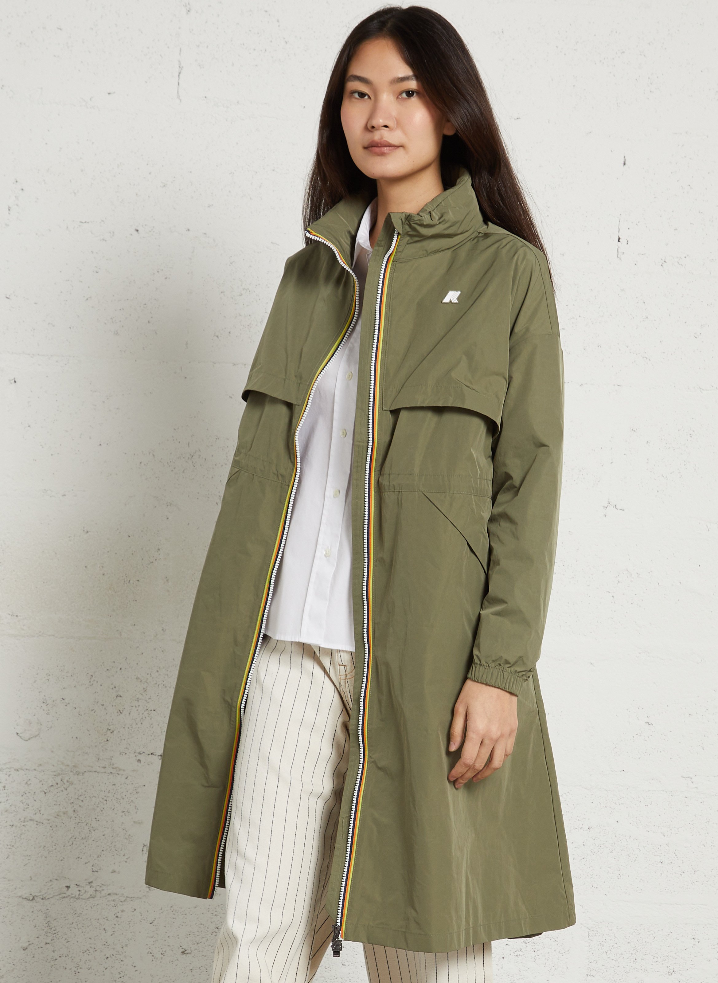 Imperméable col montant K-WAY Vert