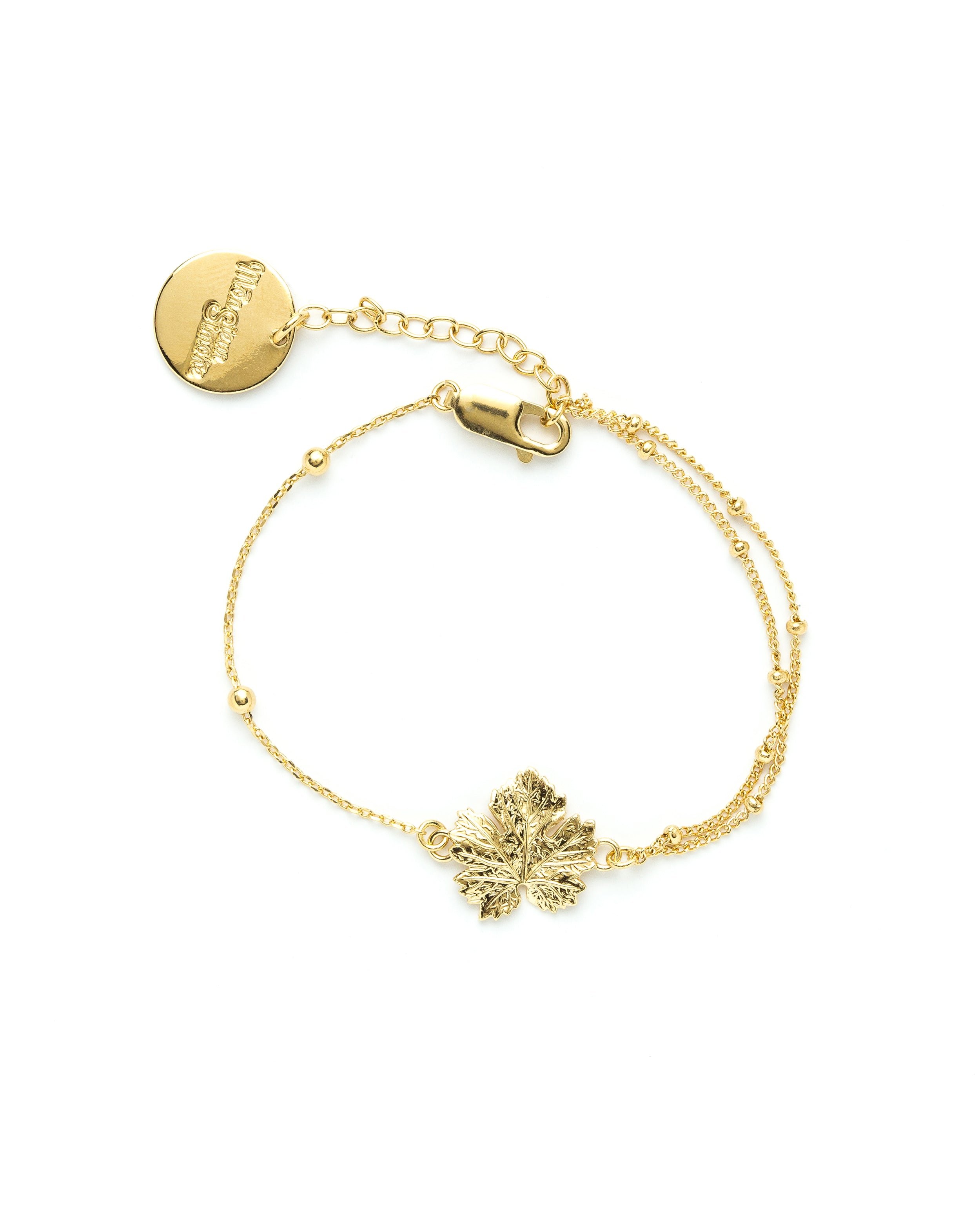 Gold-plated leaf bracelet MONSIEUR SIMONE