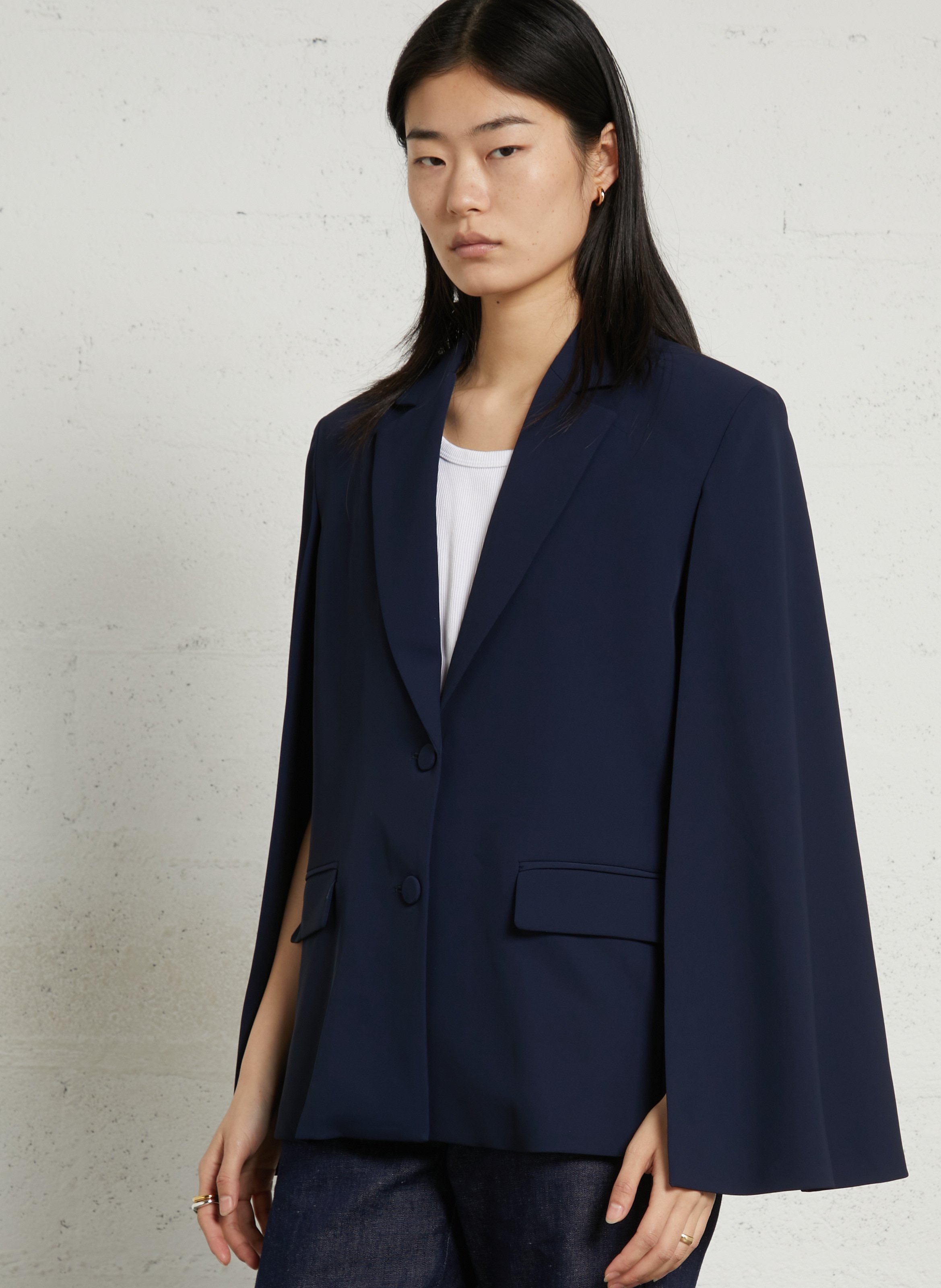 Oversized effen blazercap. IMPERIAL Blauw