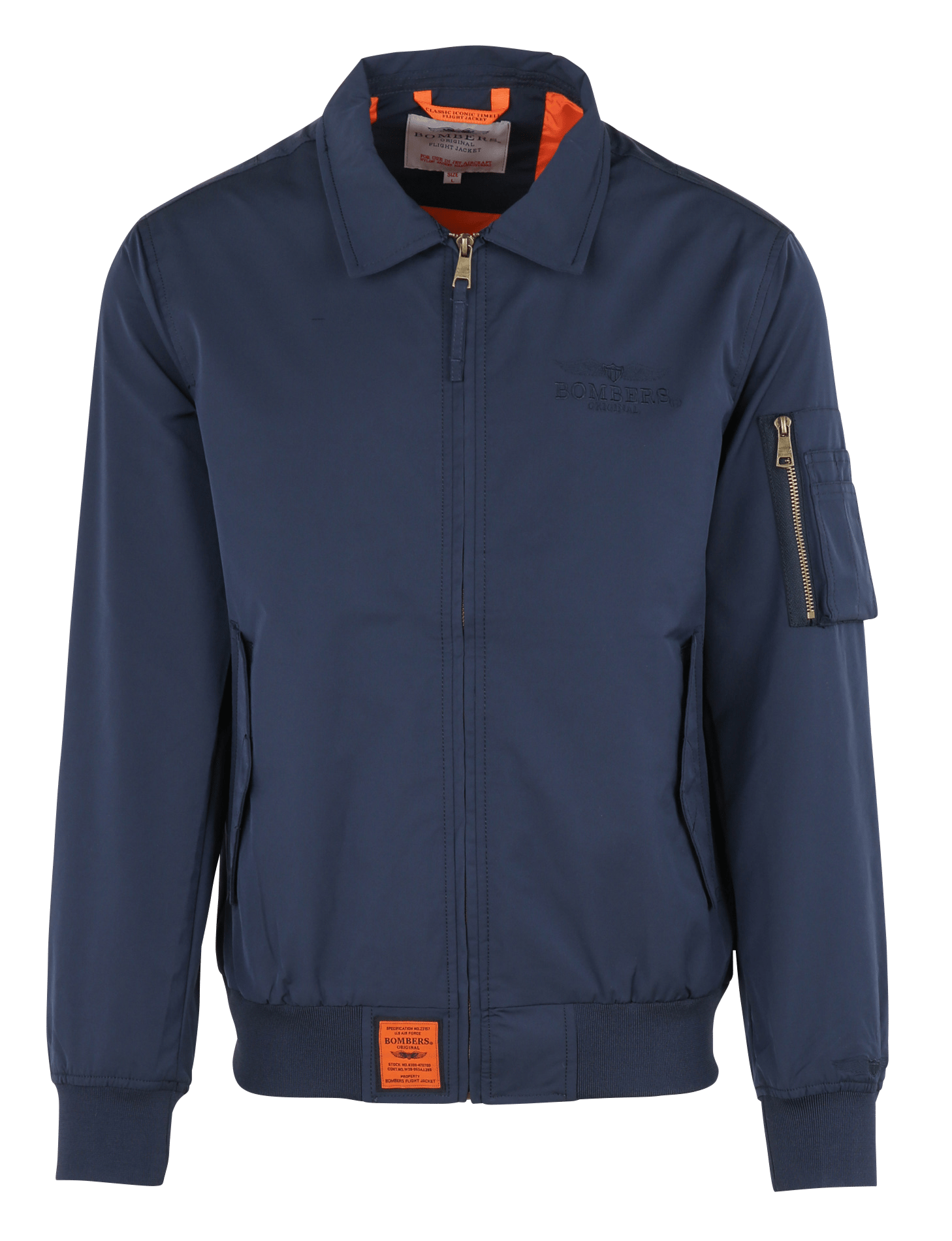 Oversized jacket with classic collar BOMBERS ORIGINAL Blue