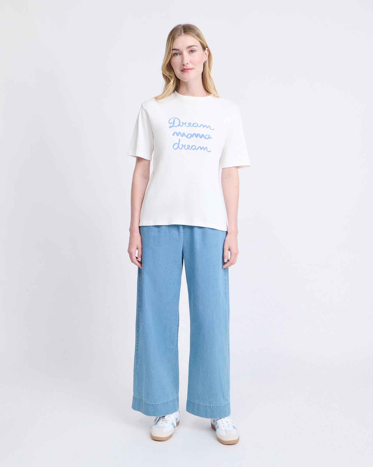 Ribbed organic cotton dream mama dream t-shirt EMOI EMOI White