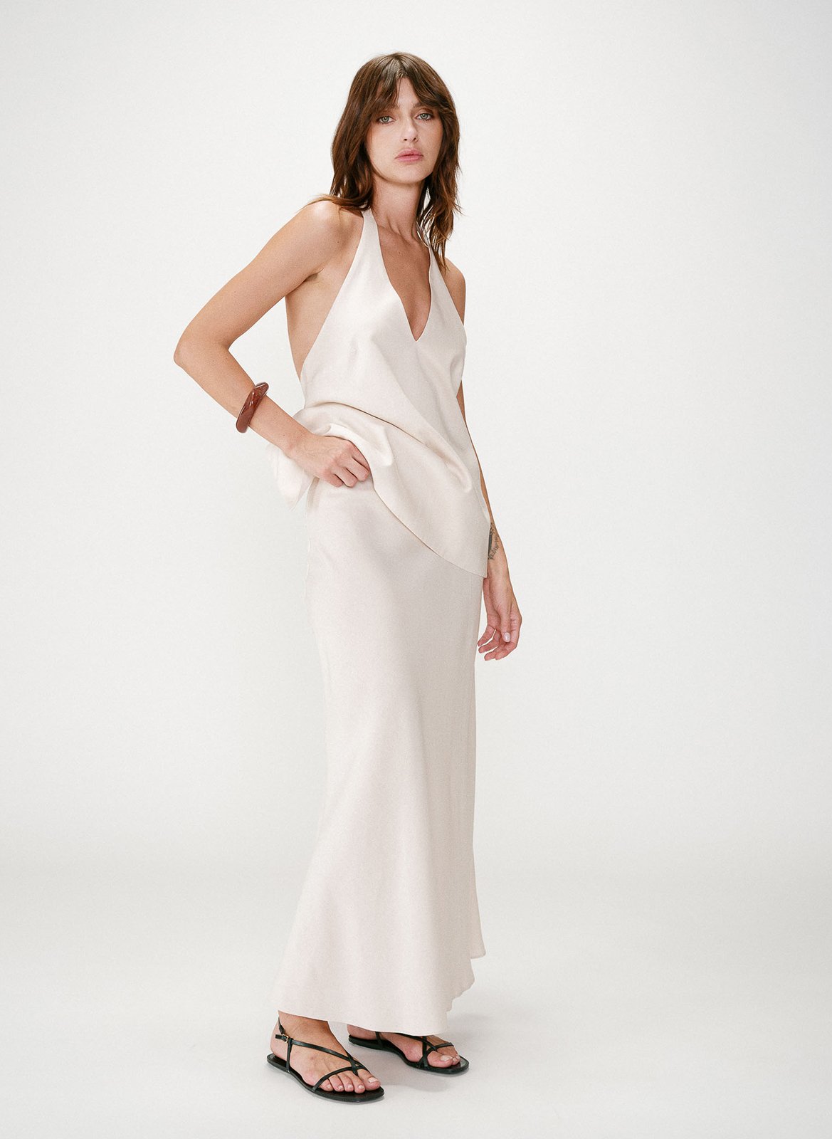 Long A-line skirt GRACE ET MILA Beige