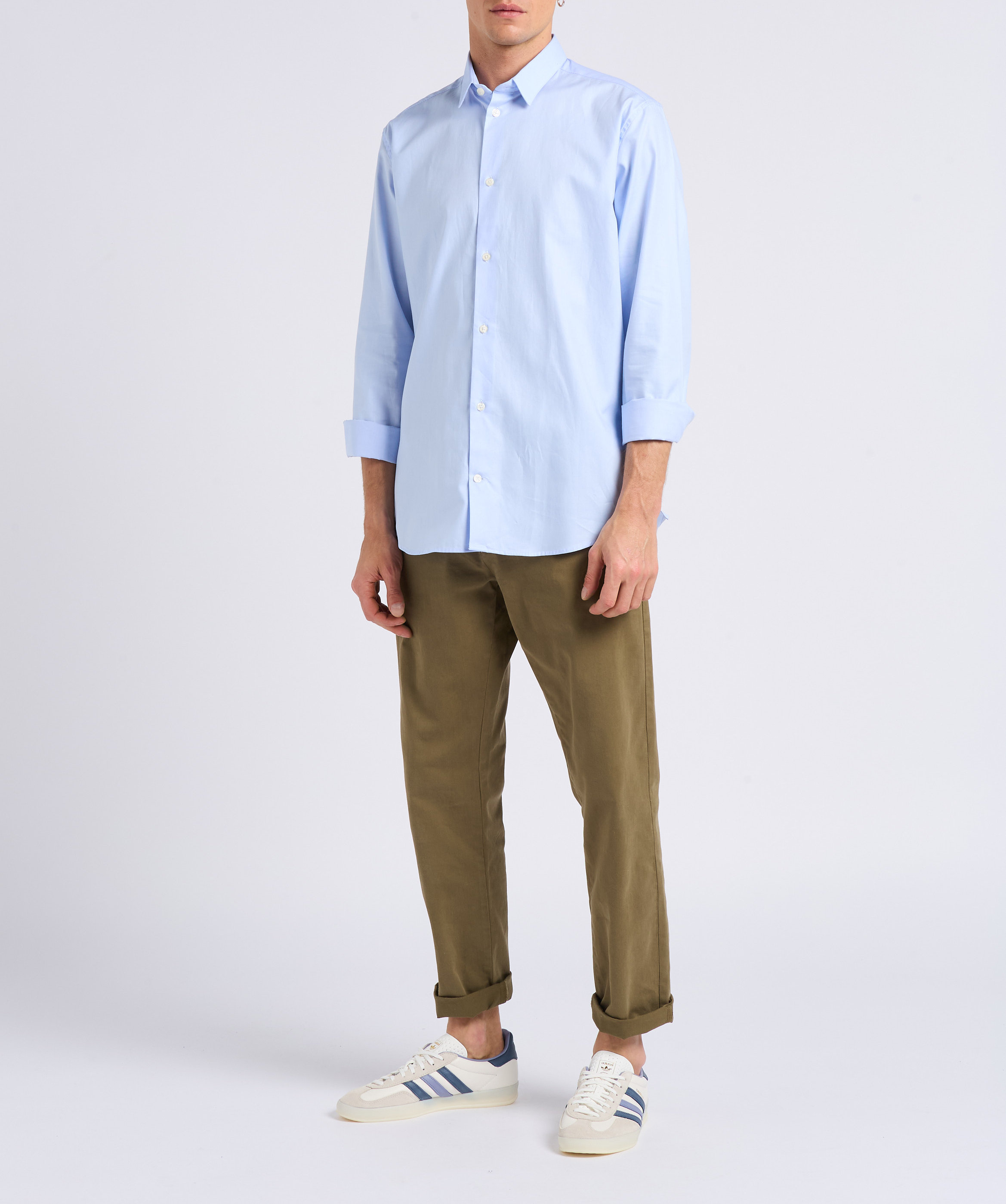 Slim-fit, katoenen overhemd met klassieke kraag AU PRINTEMPS PARIS Blauw