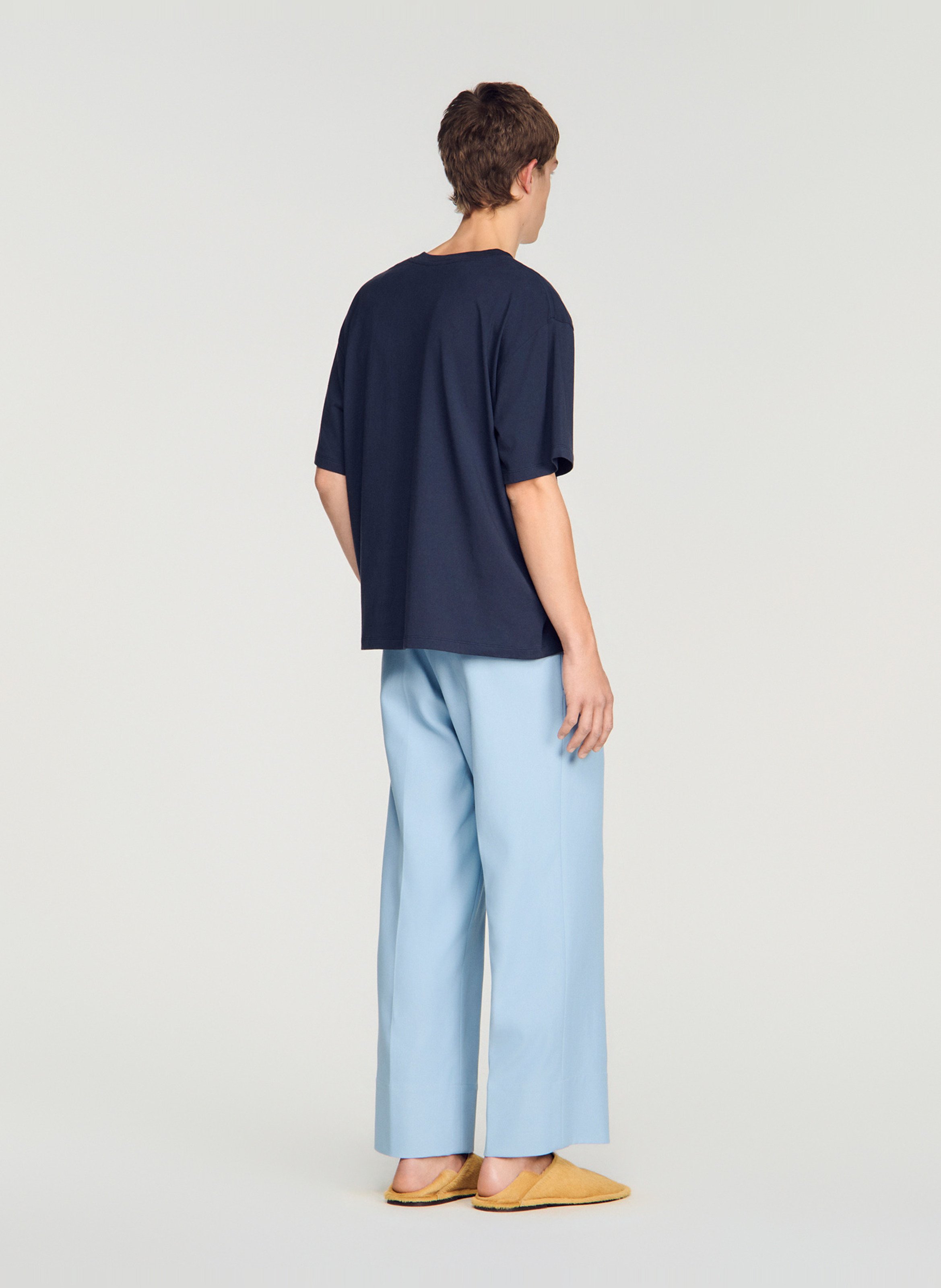 Oversized T-shirt with front print SANDRO Blue