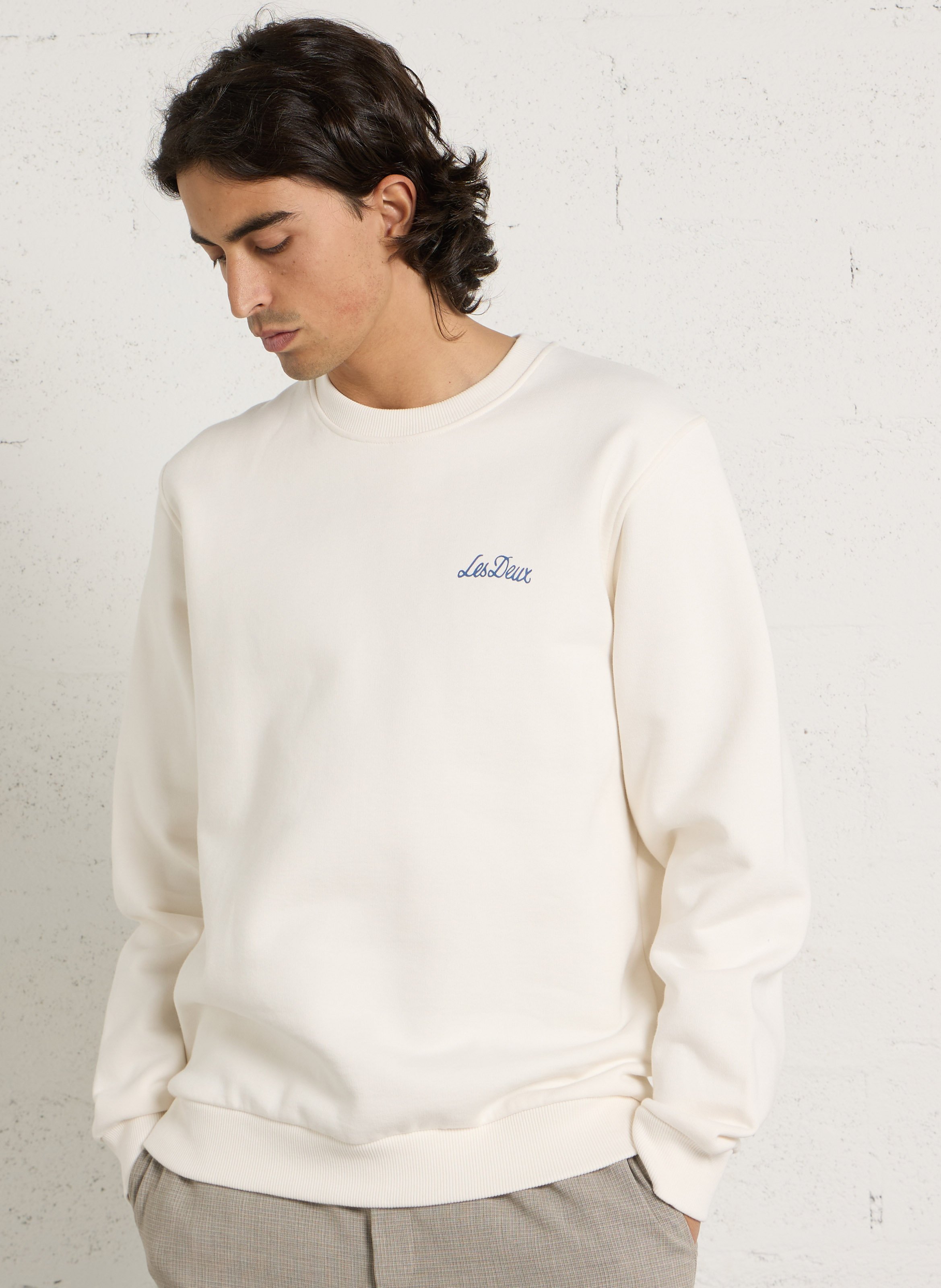 Rundhals-Sweatshirt aus Bio-Baumwolle LES DEUX Beige