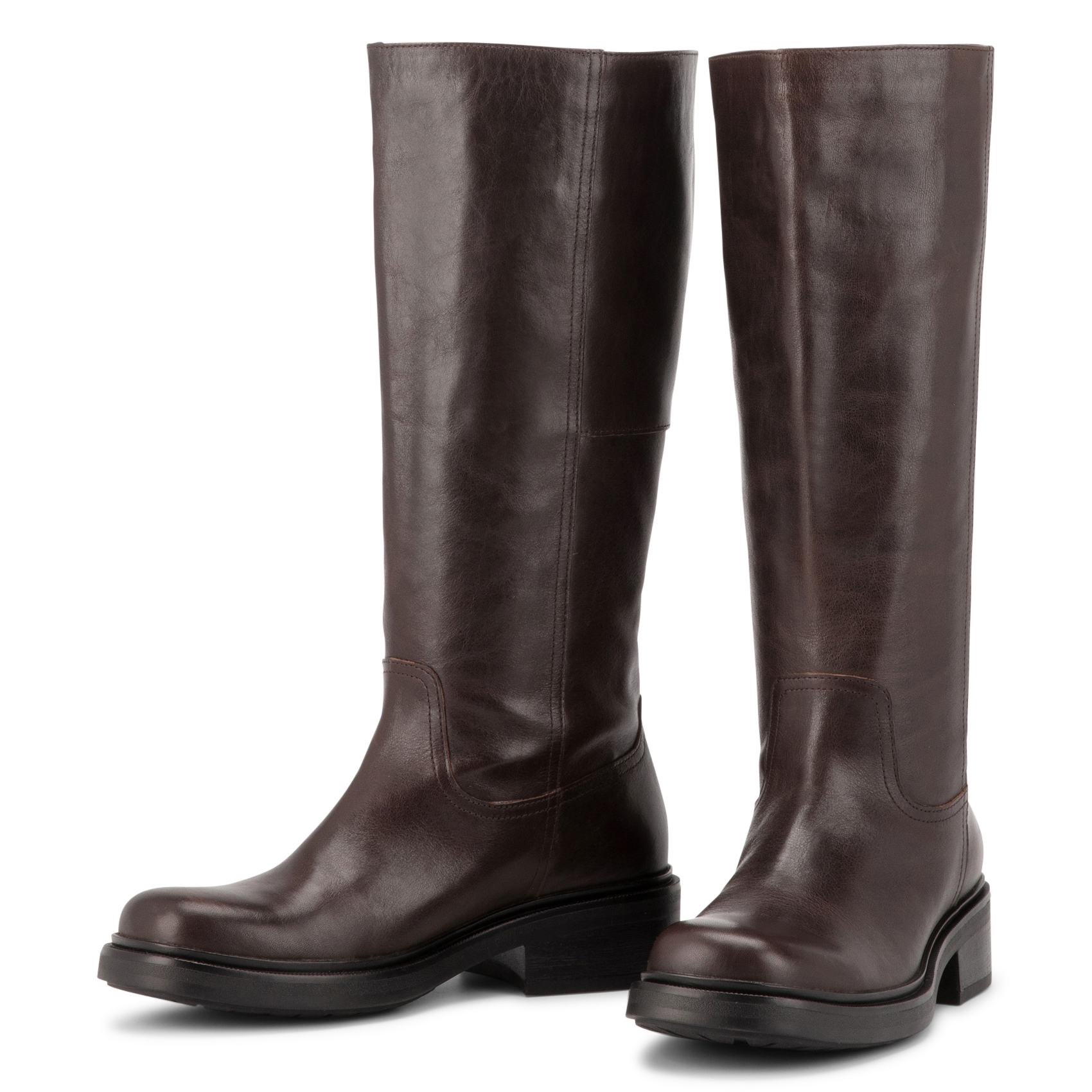 Bottes à bout rond en cuir | Marron VAGABOND Femme
