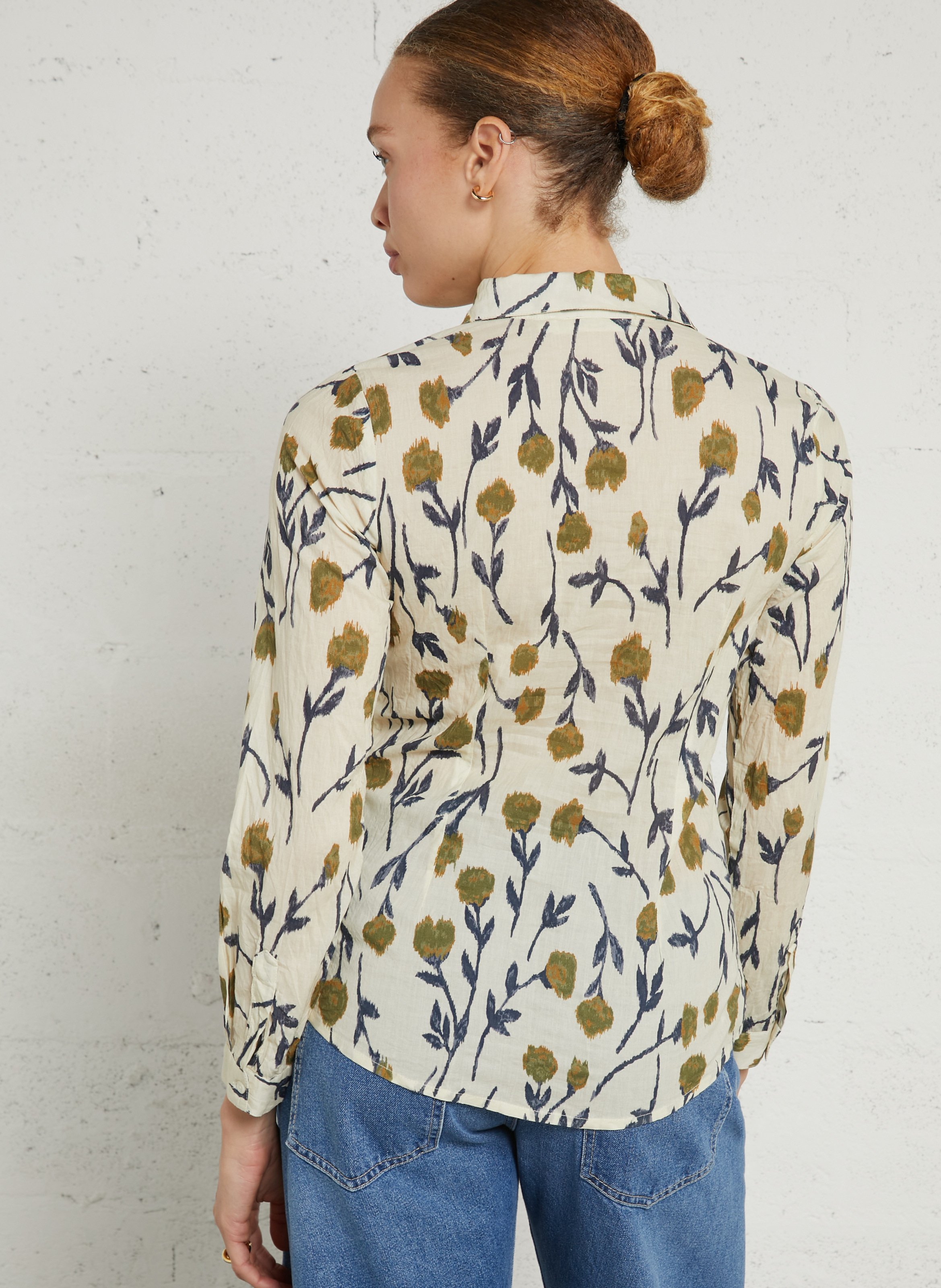 Printed cotton shirt NICE THINGS Beige