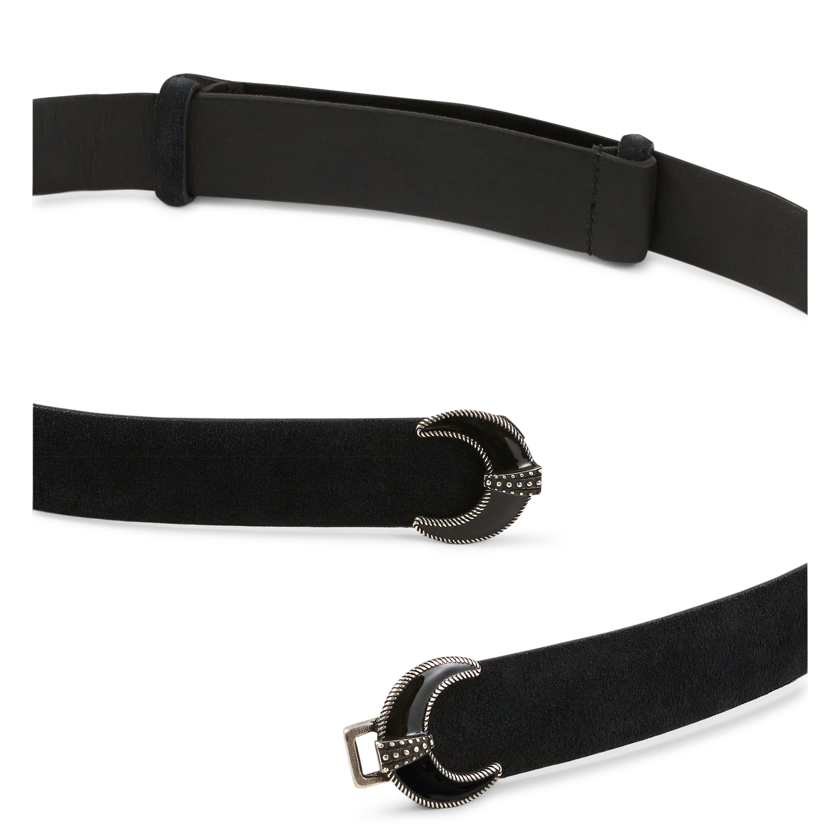 Ceinture en cuir daim BA&SH Noir