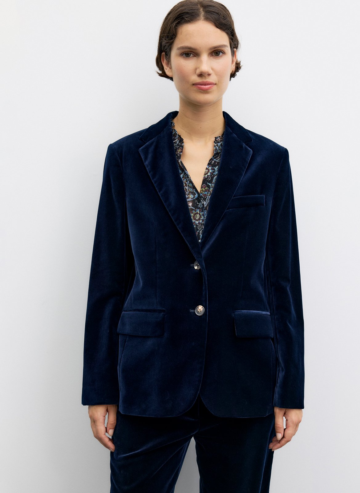 Fitted velvet cotton blend blazer GERARD DAREL