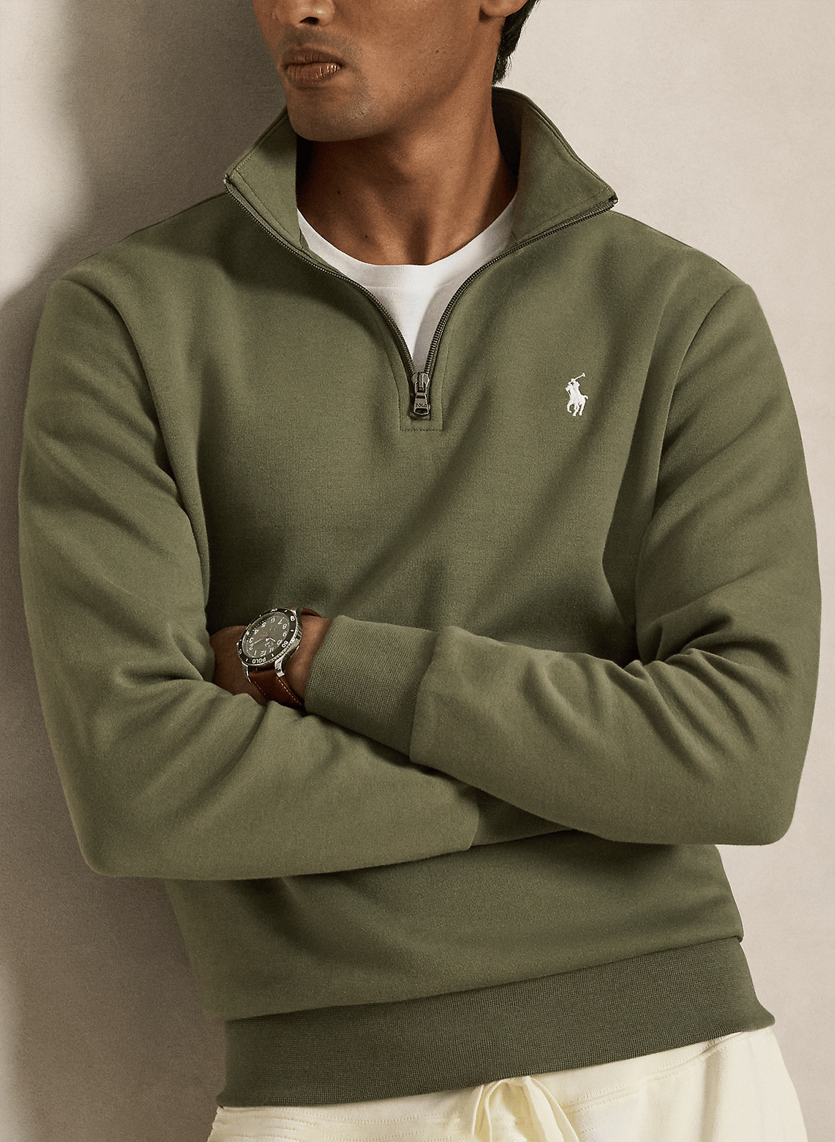 Sweatshirt aus Baumwoll-Mix mit Stehkragen POLO RALPH LAUREN Grun