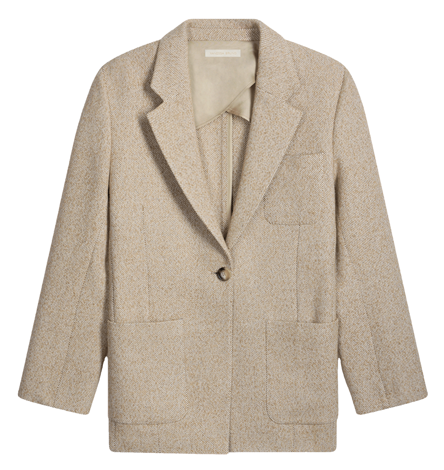 Chaqueta recta estampada de mezcla de algodón con cuello clásico VANESSA BRUNO Marron