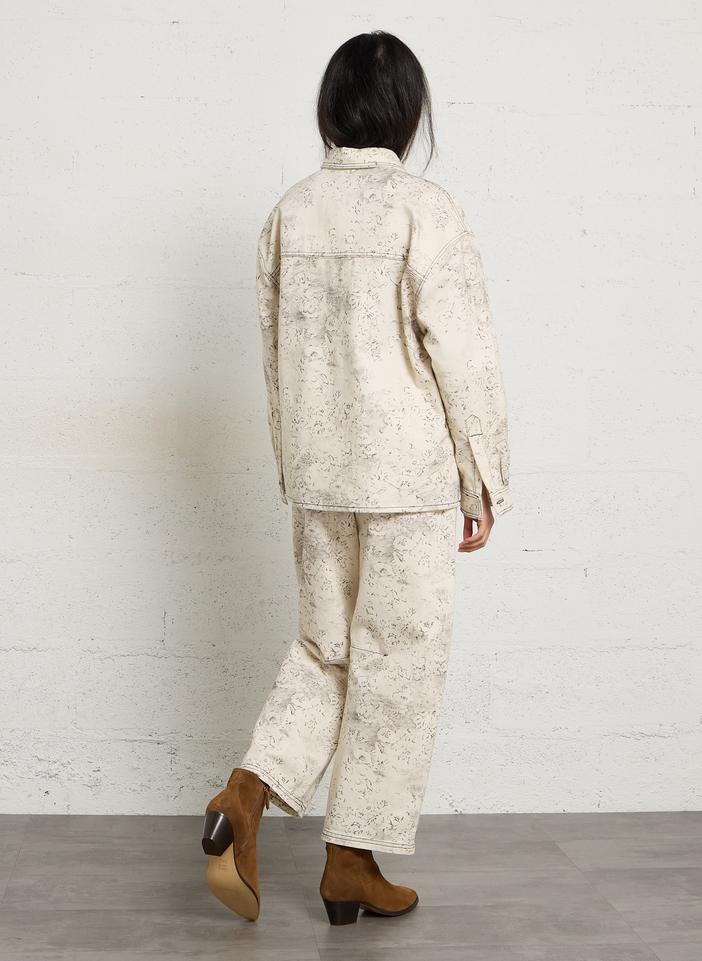 Straight-fit jeans met print HOD PARIS Beige