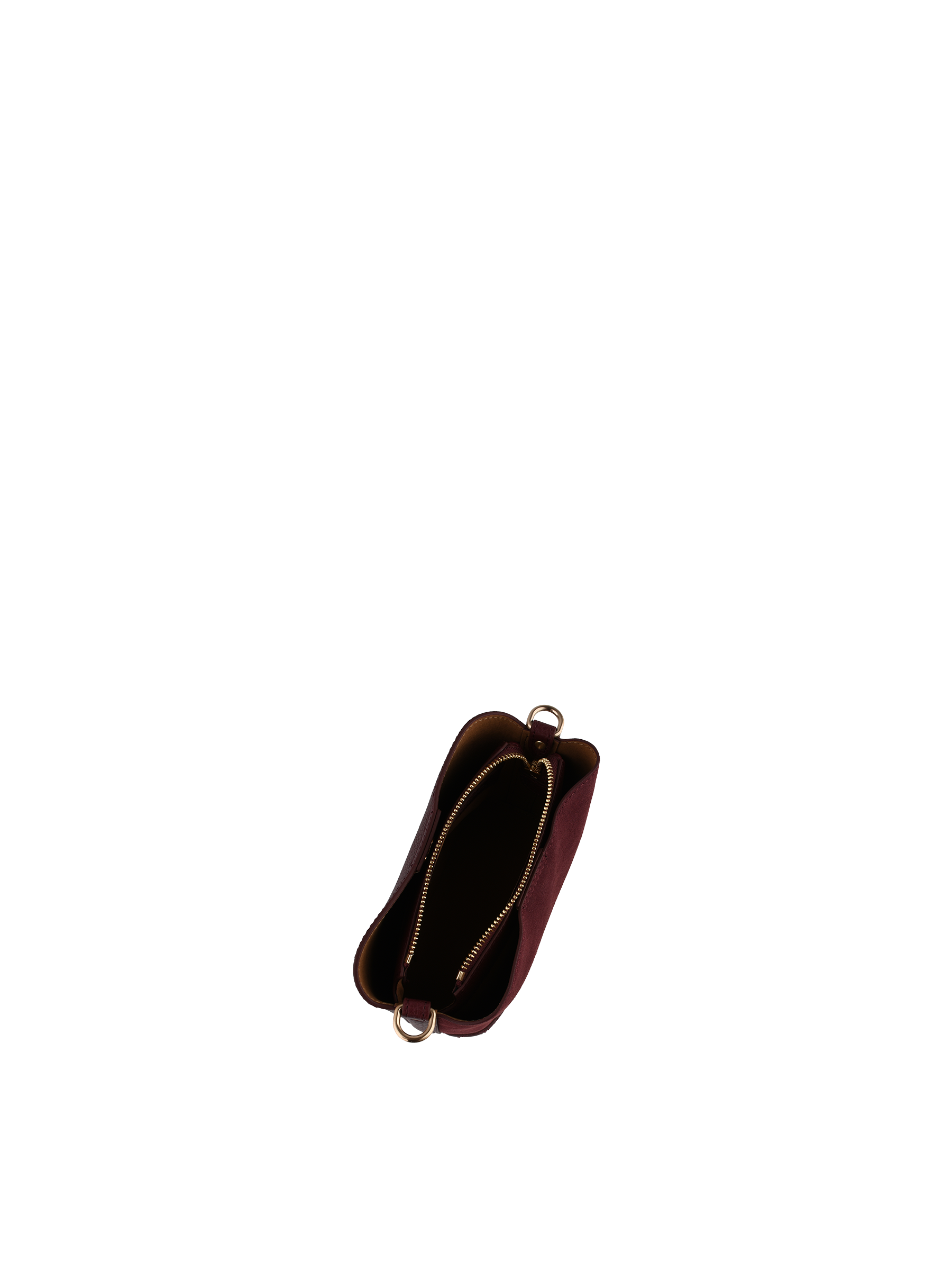 Sac porté épaule en cuir de vachette façon daim POURCHET Rouge