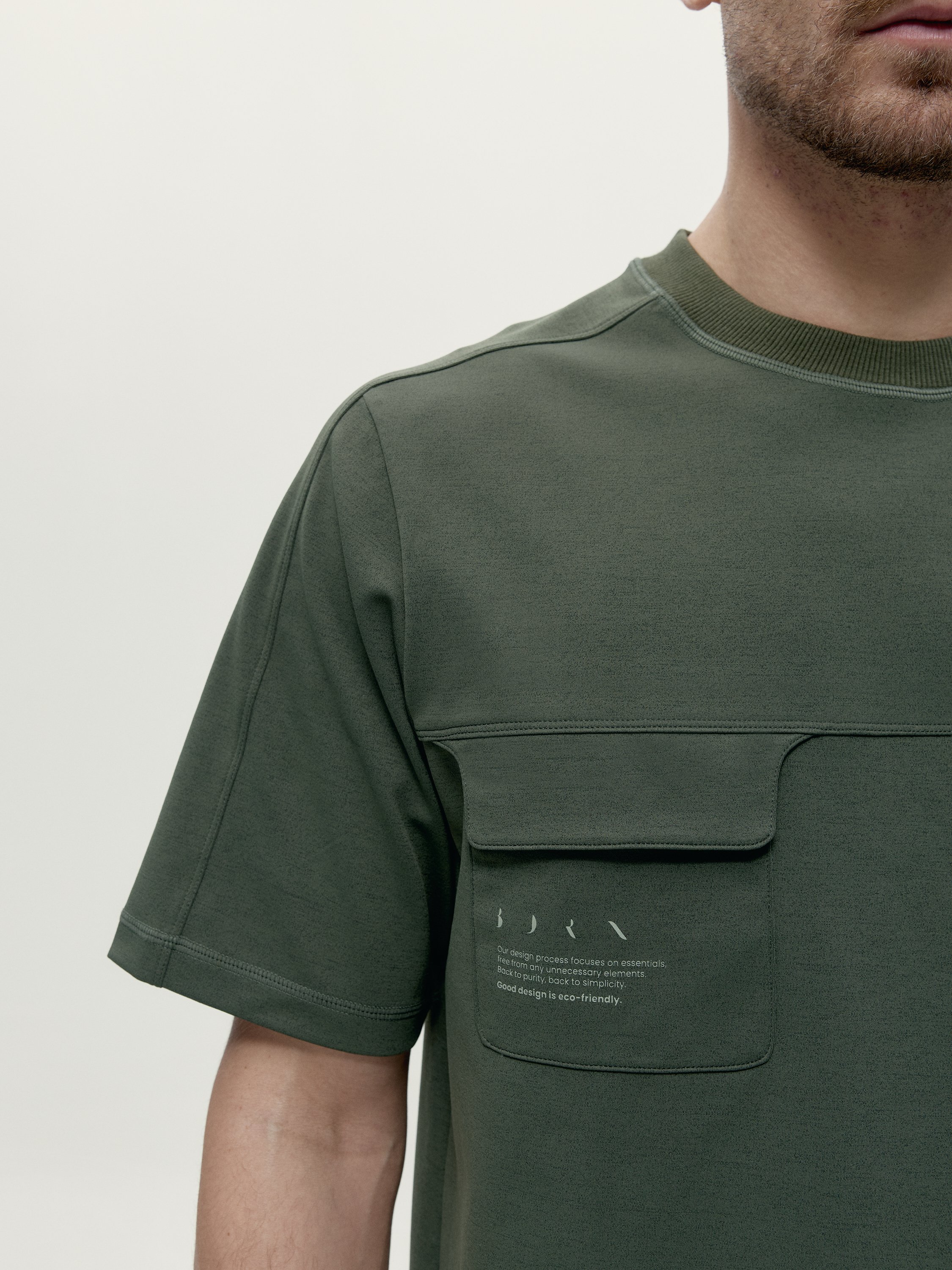 Short-sleeve performance recovery T-shirt | Green BORN Men