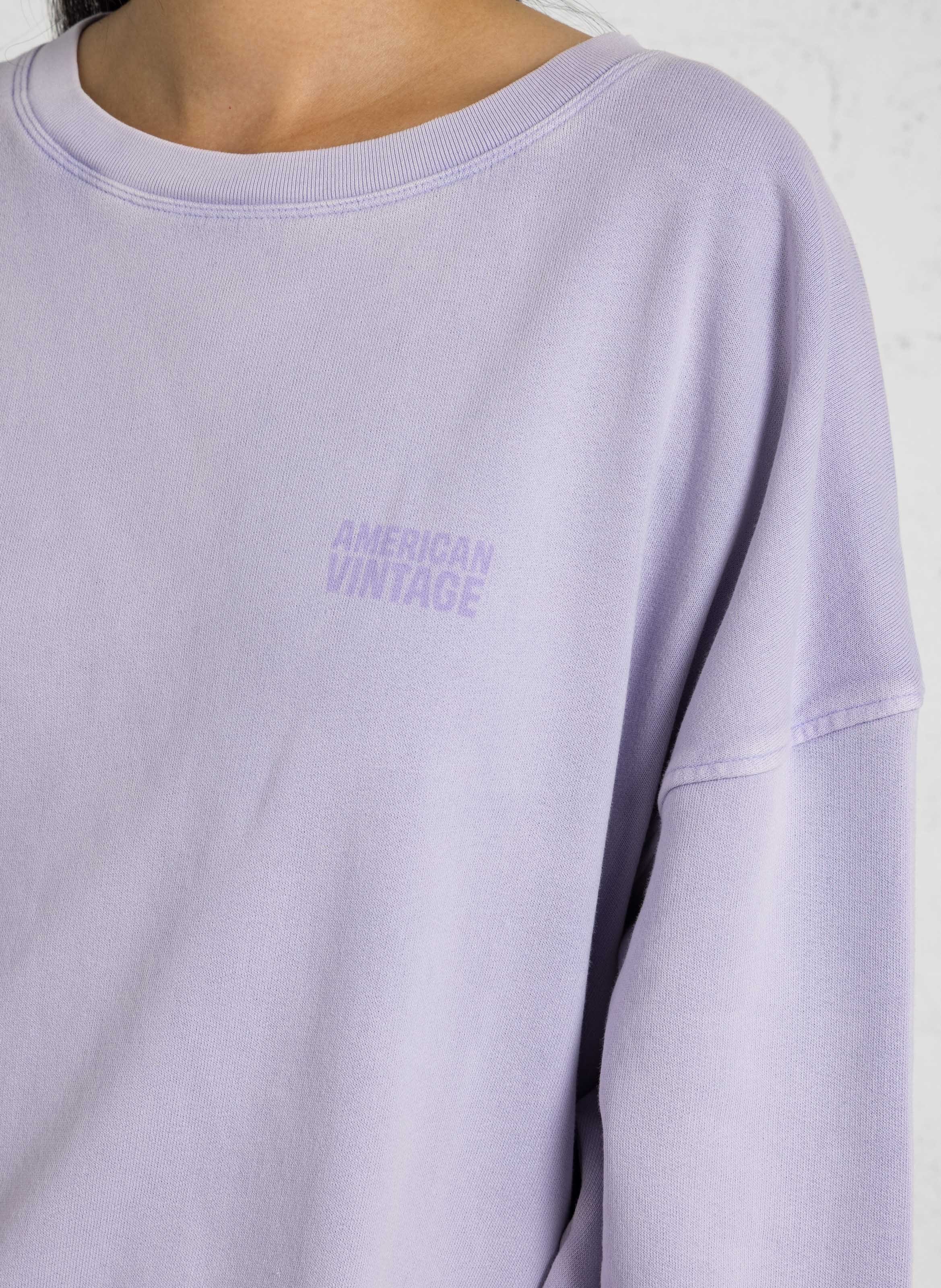 Loose-fit round-neck cotton sweater AMERICAN VINTAGE Purple