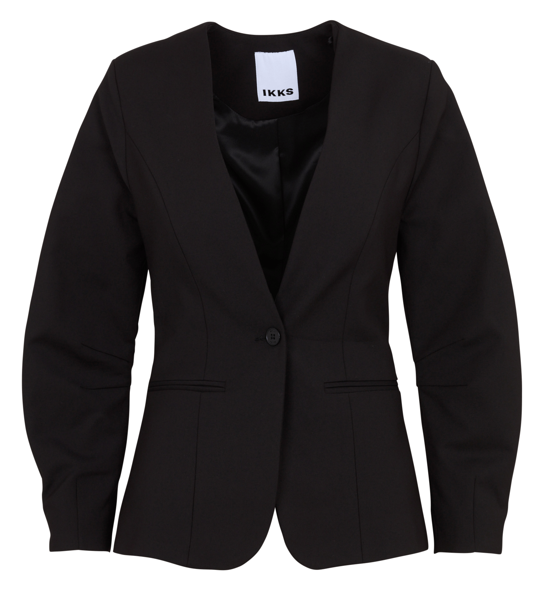 Tailored fitted cotton-blend jacket IKKS Black