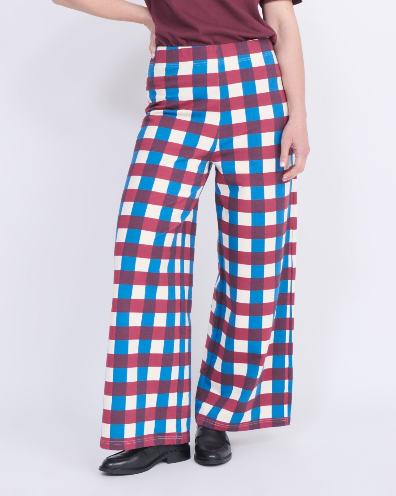 Organic cotton gingham-print trousers EMOI EMOI Multicolored
