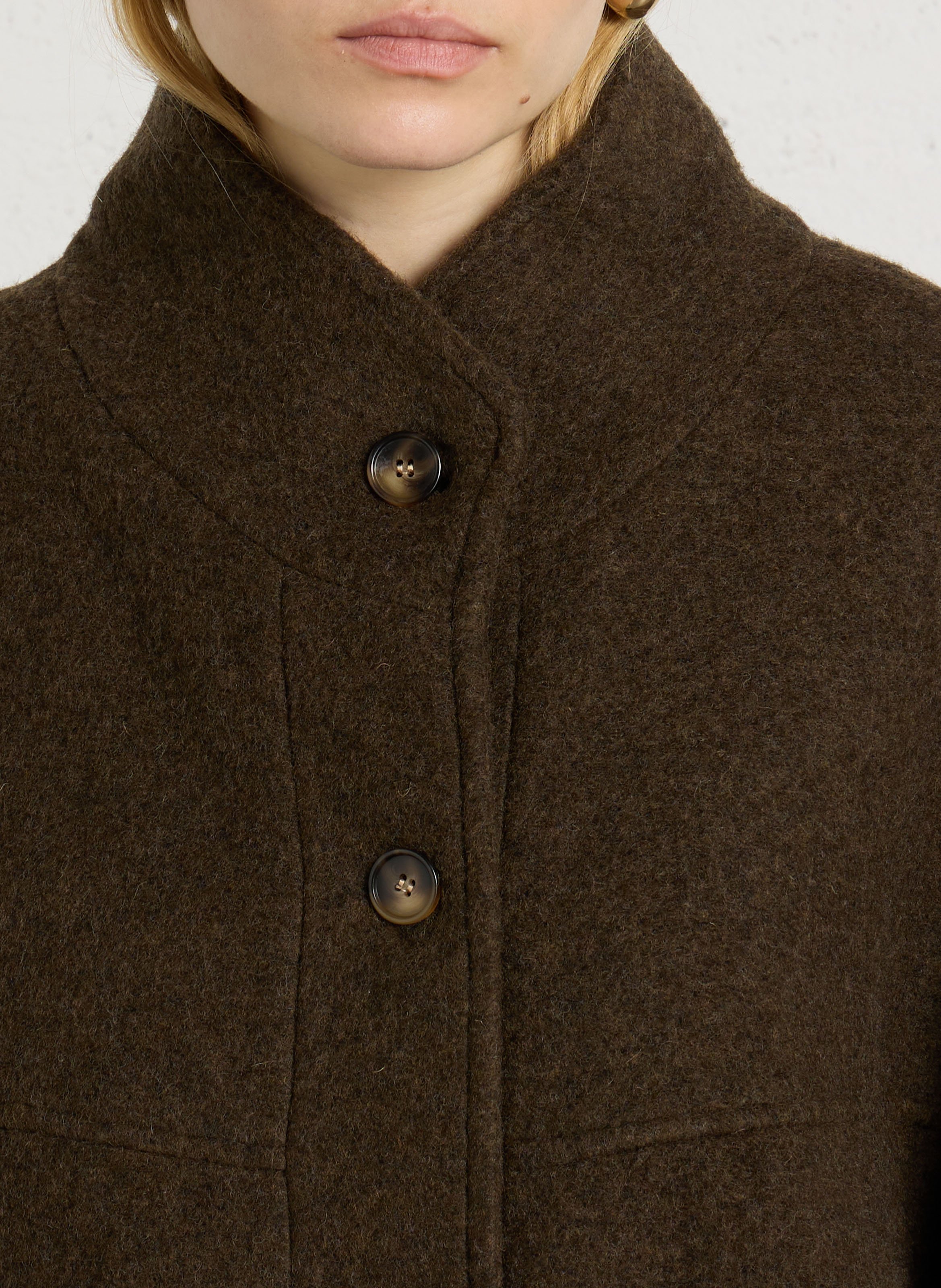 Long oversized wool-mix coat SEE U SOON Brown