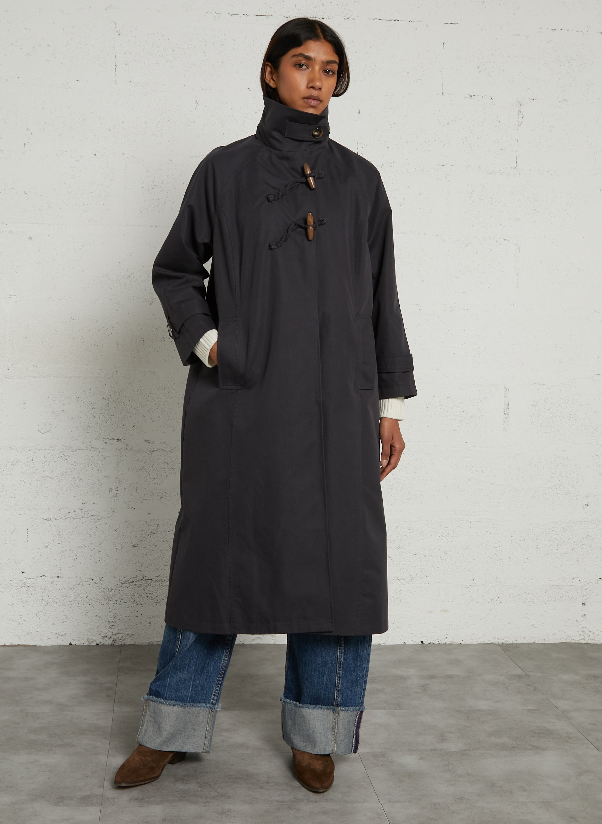 Trench ample en coton mélangé  HOD PARIS Noir