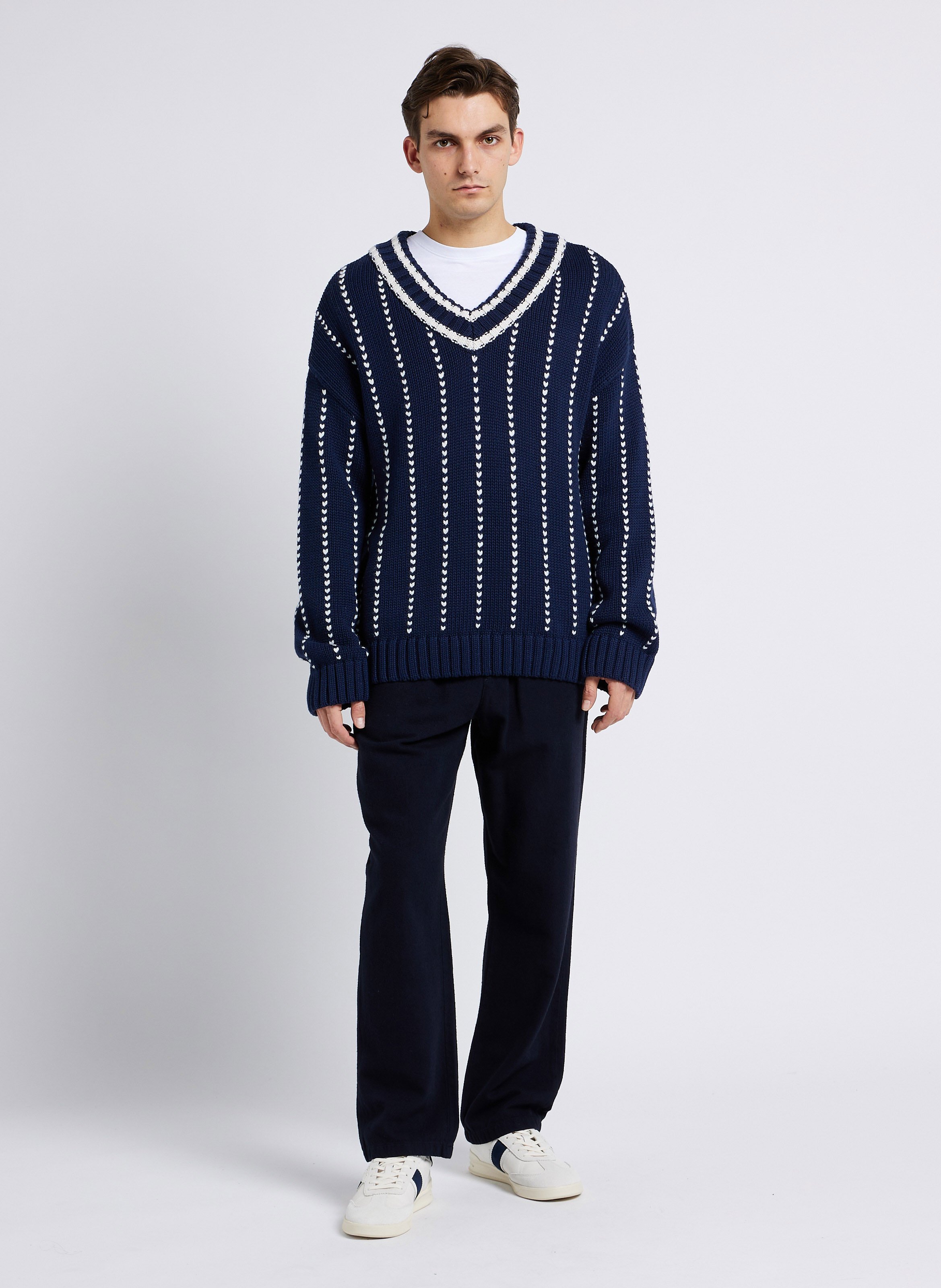 Pantalon droit en coton biologique KNOWLEDGE COTTON APPAREL Bleu