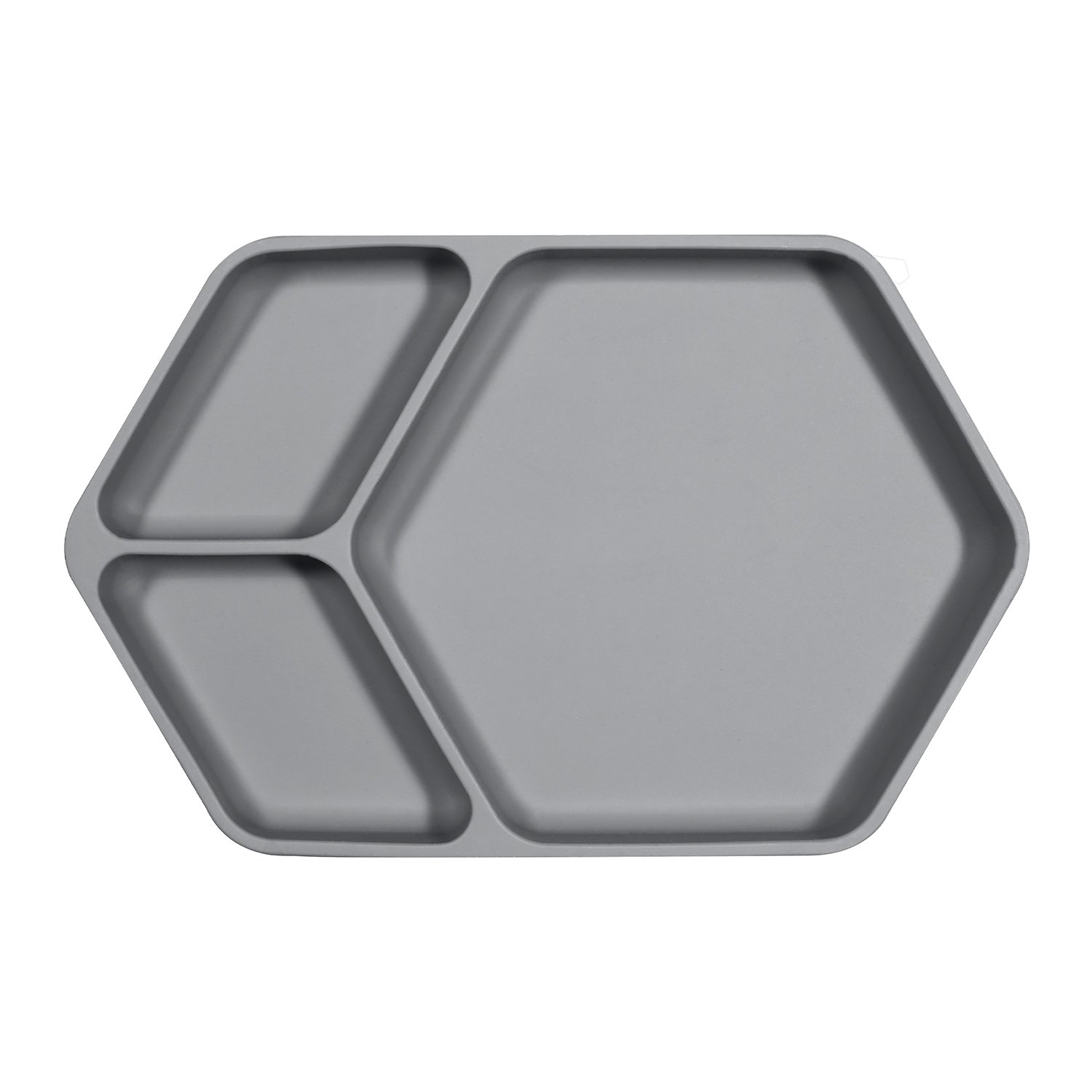 Assiette ventouse carré en silicone KINDSGUT Gris
