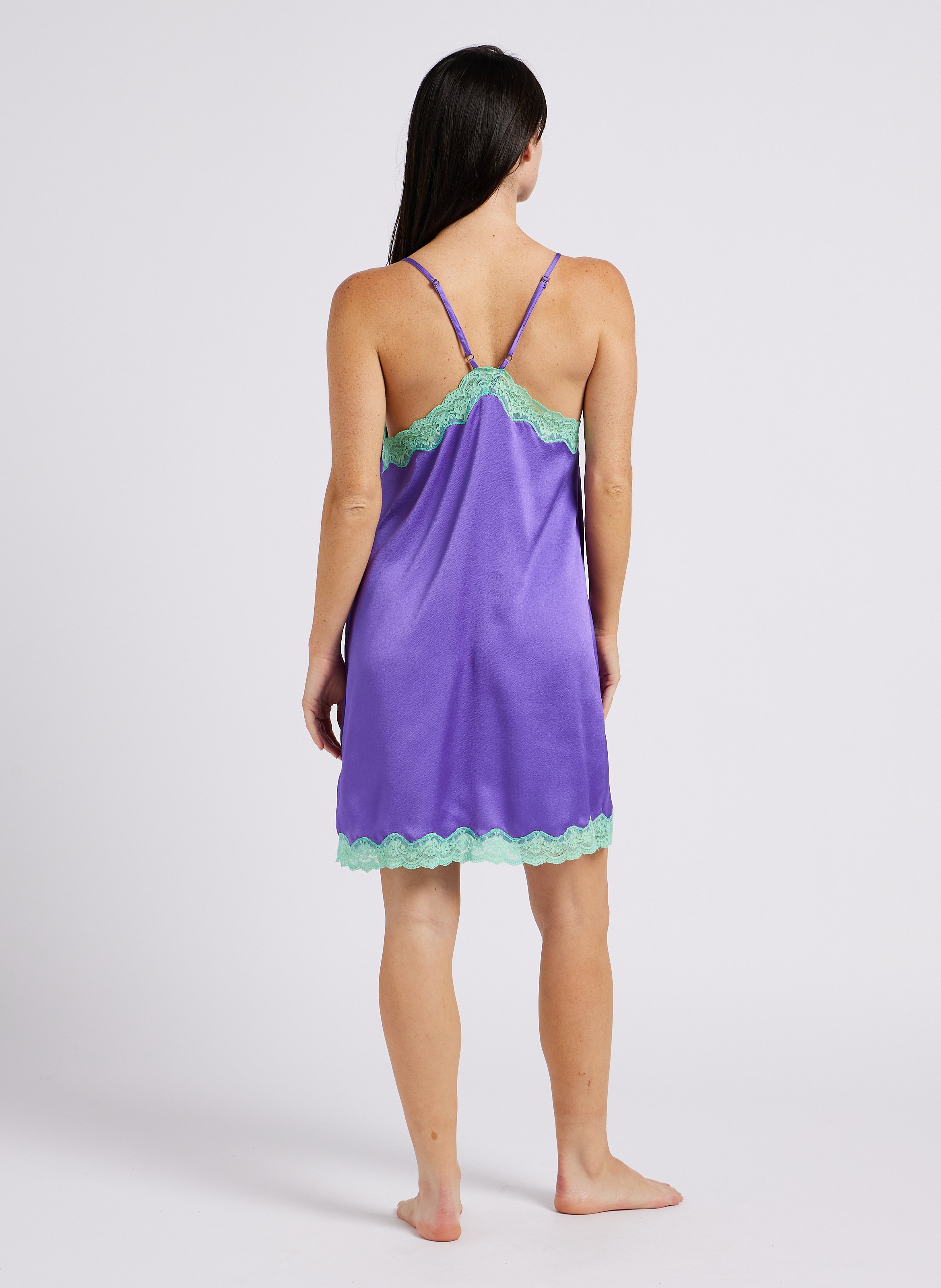 Robe courte loungewear à dentelle LOVE STORIES Violet