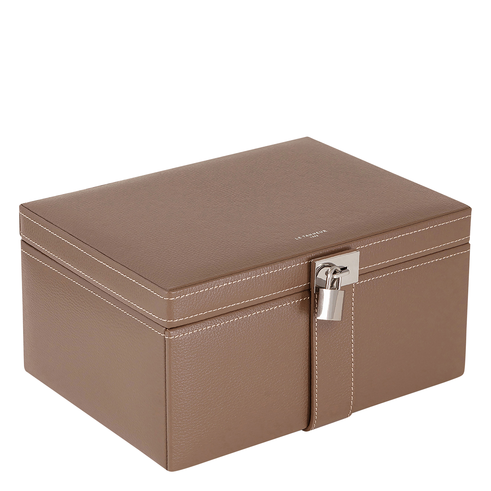 Boîte à bijoux en cuir LE TANNEUR Marron