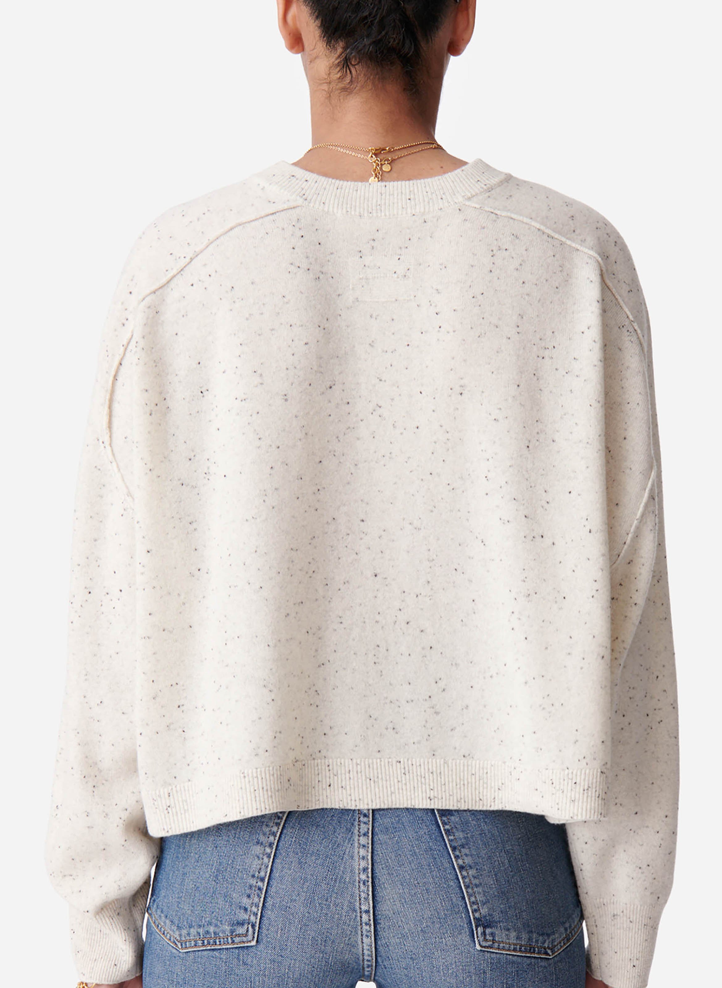 Ruime ronde hals cardigan in wol VANESSA BRUNO Wit