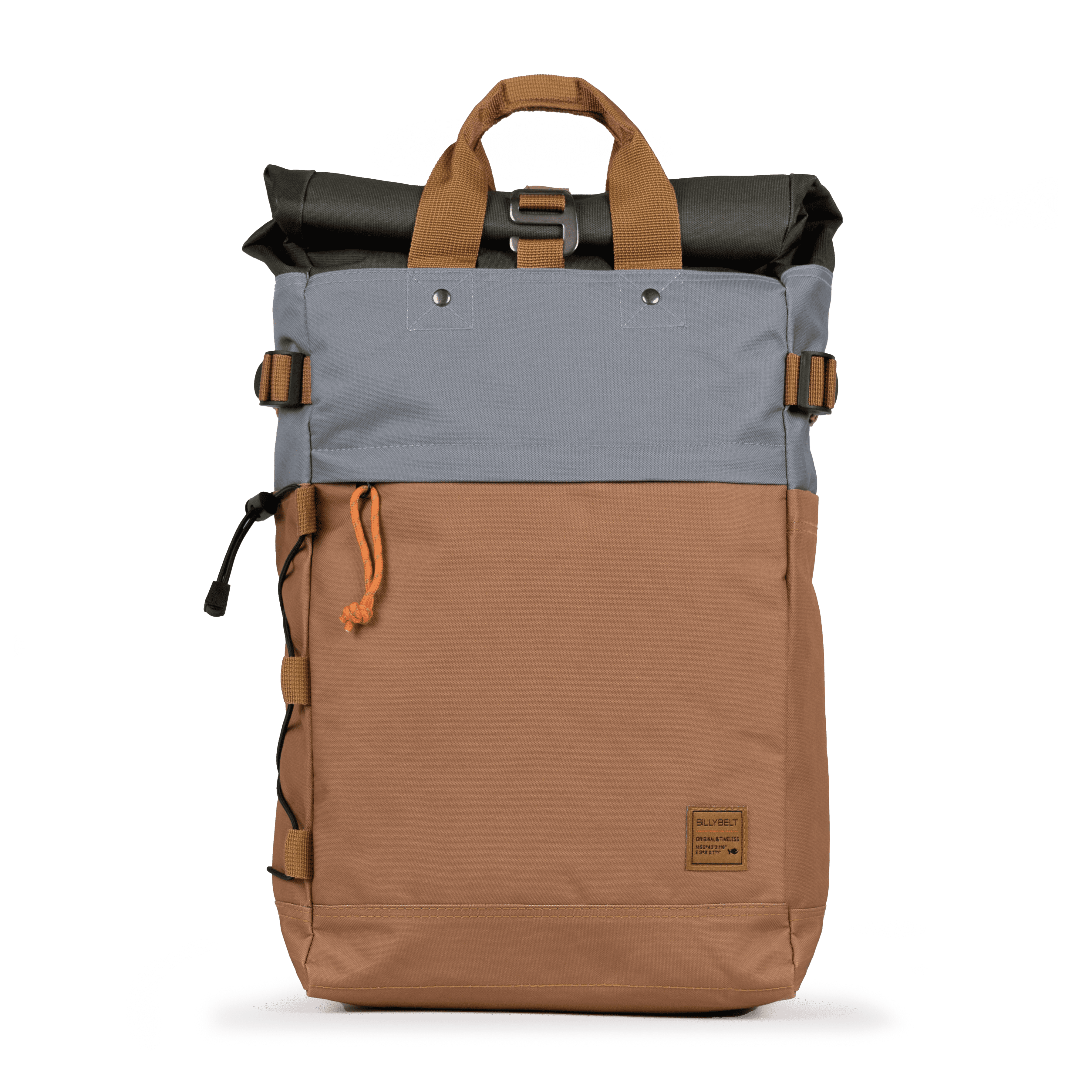 Recycled polyester rolltop backpack BILLYBELT Brown