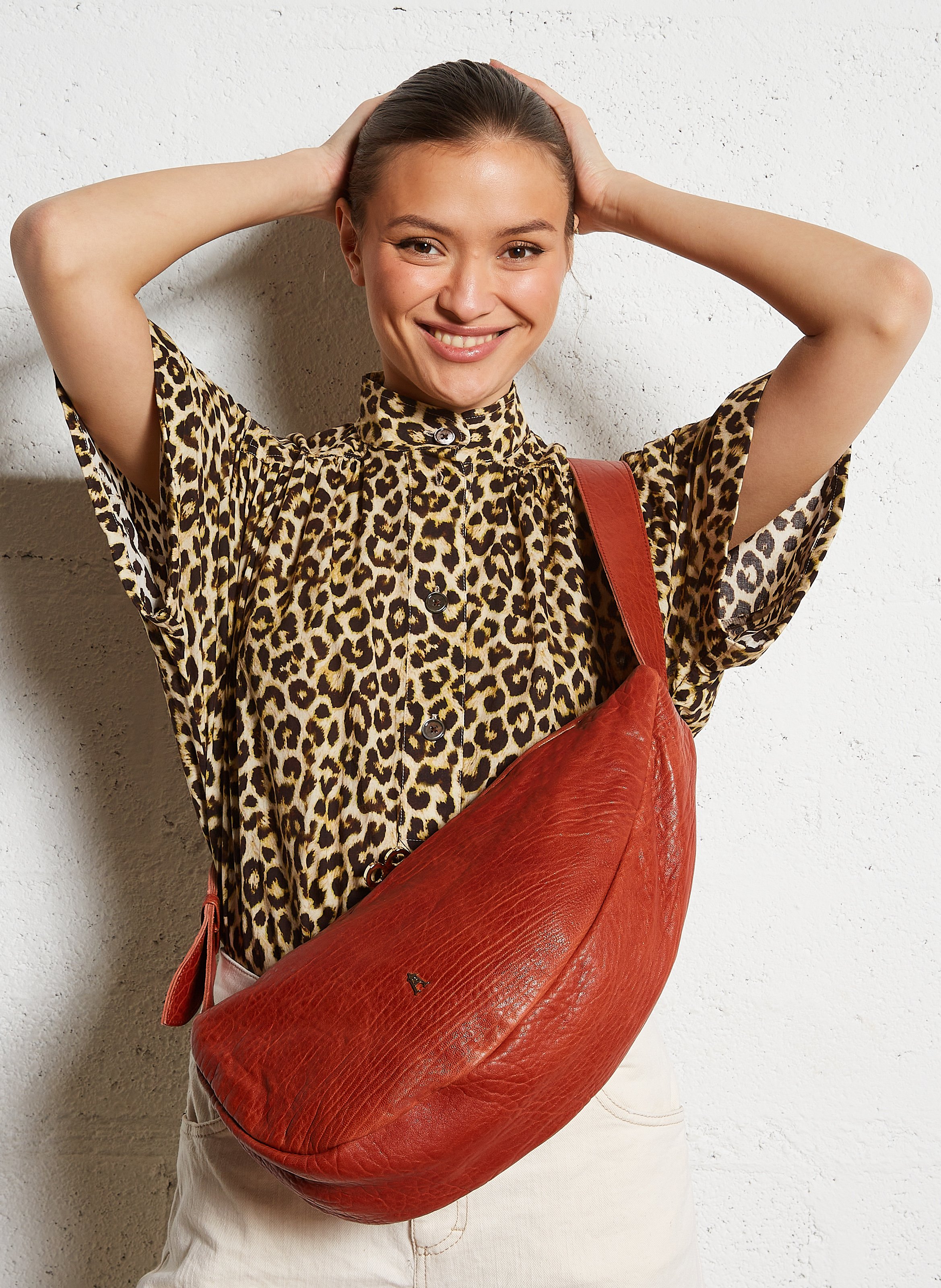 Sac bandoulière en cuir  CRAIE STUDIO Marron