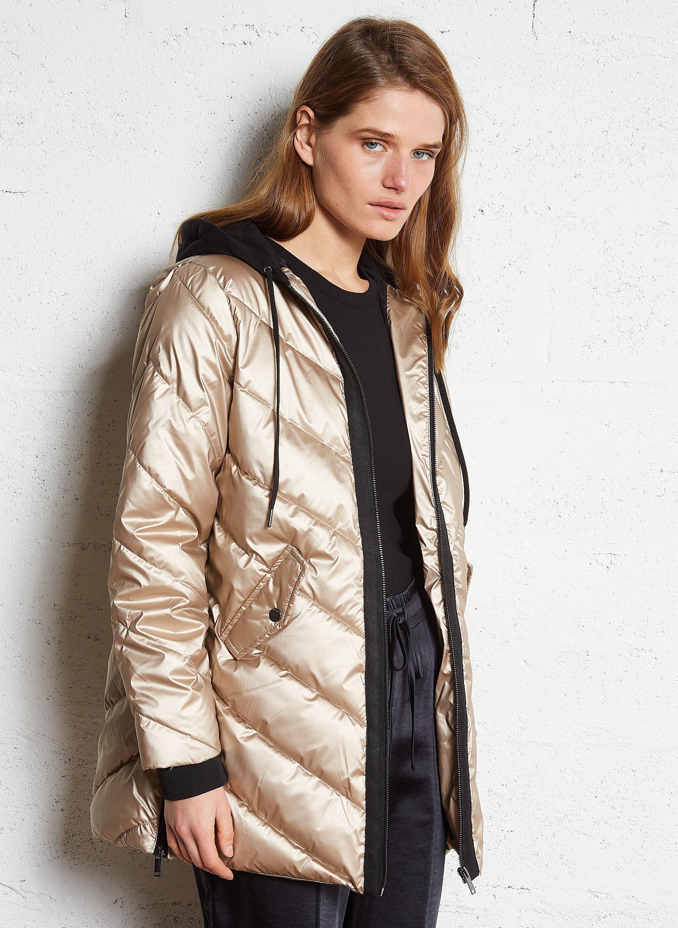 Straight padded jacket with hood IKKS Golden