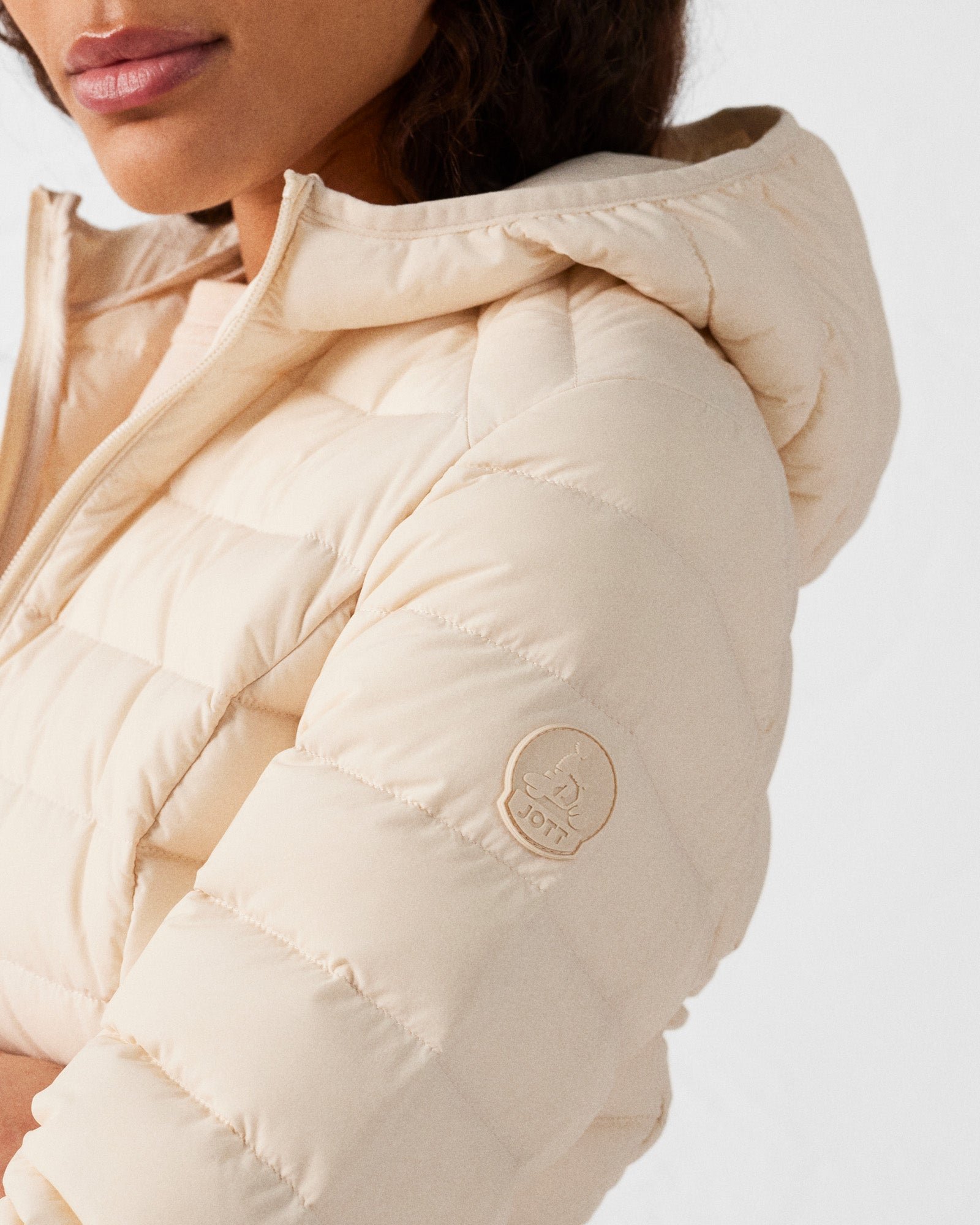 Lightweight stretch hooded puffer jacket Salma JOTT White