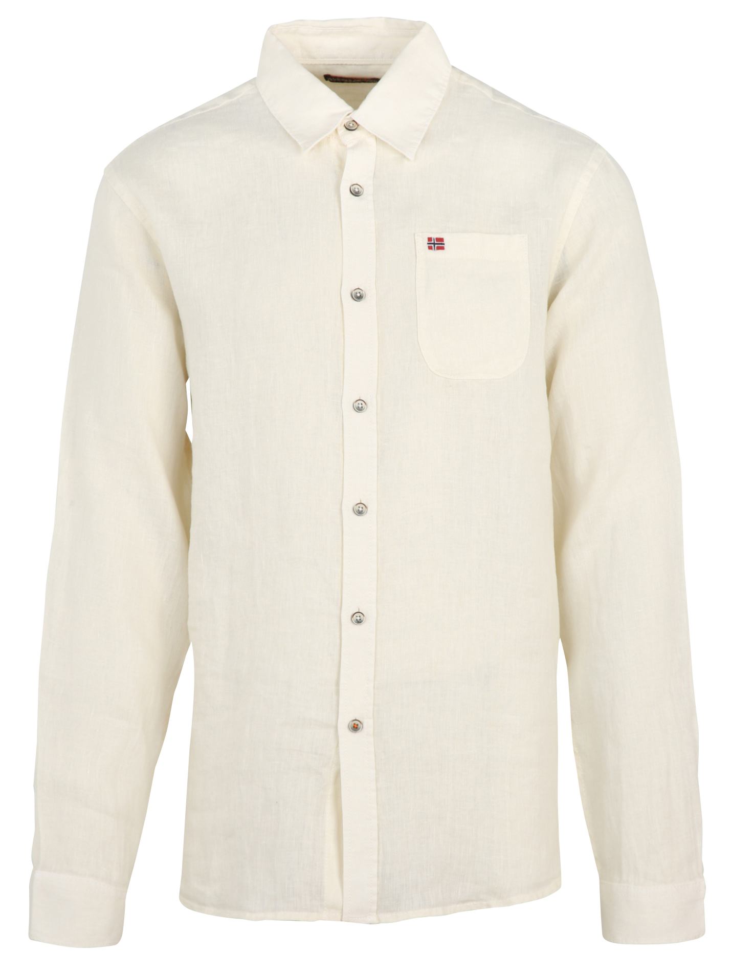 Gerade geschnittenes Leinenhemd Weiss