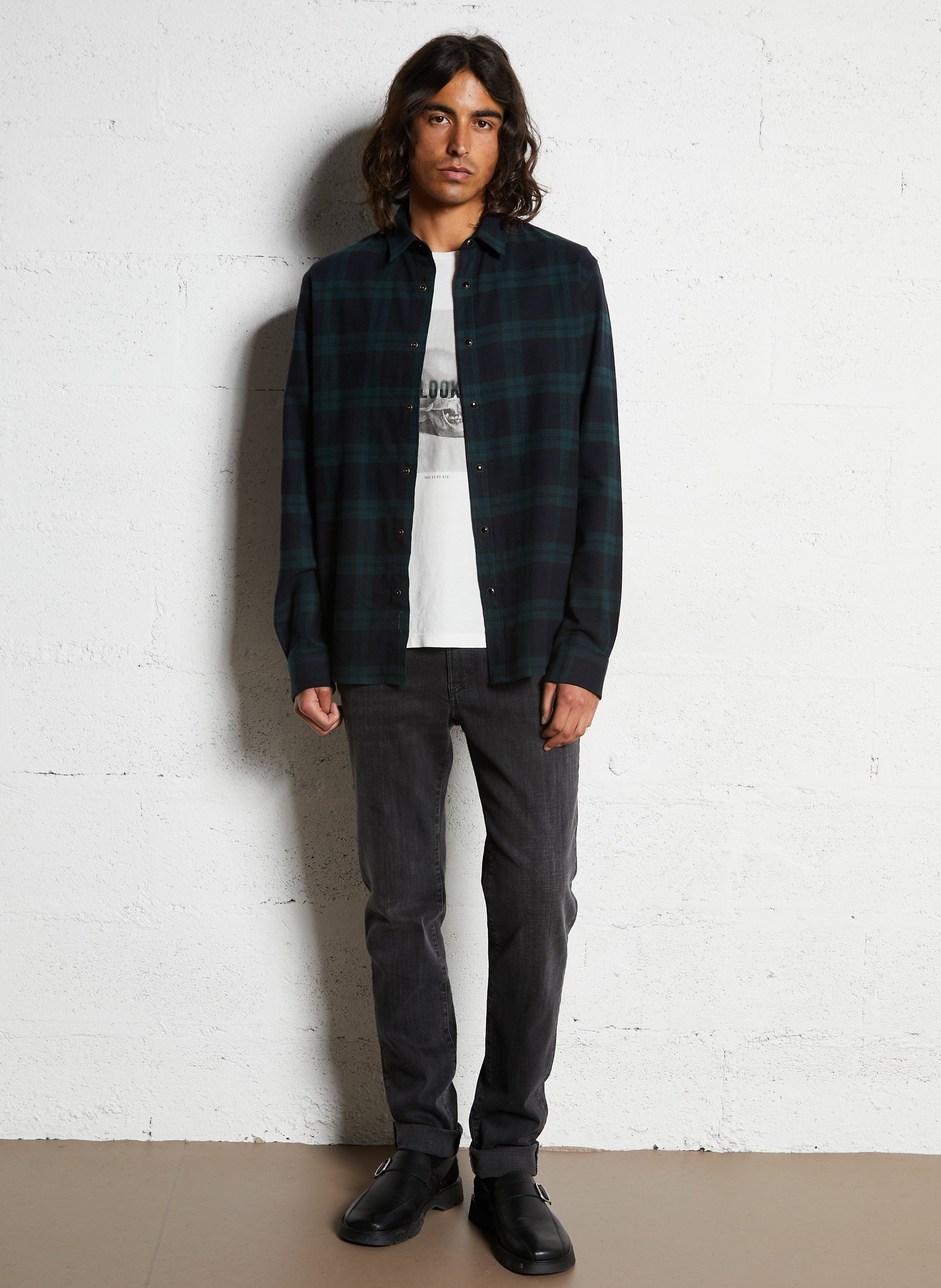 Gerade Baumwollhemd mit Karomuster IKKS Grun