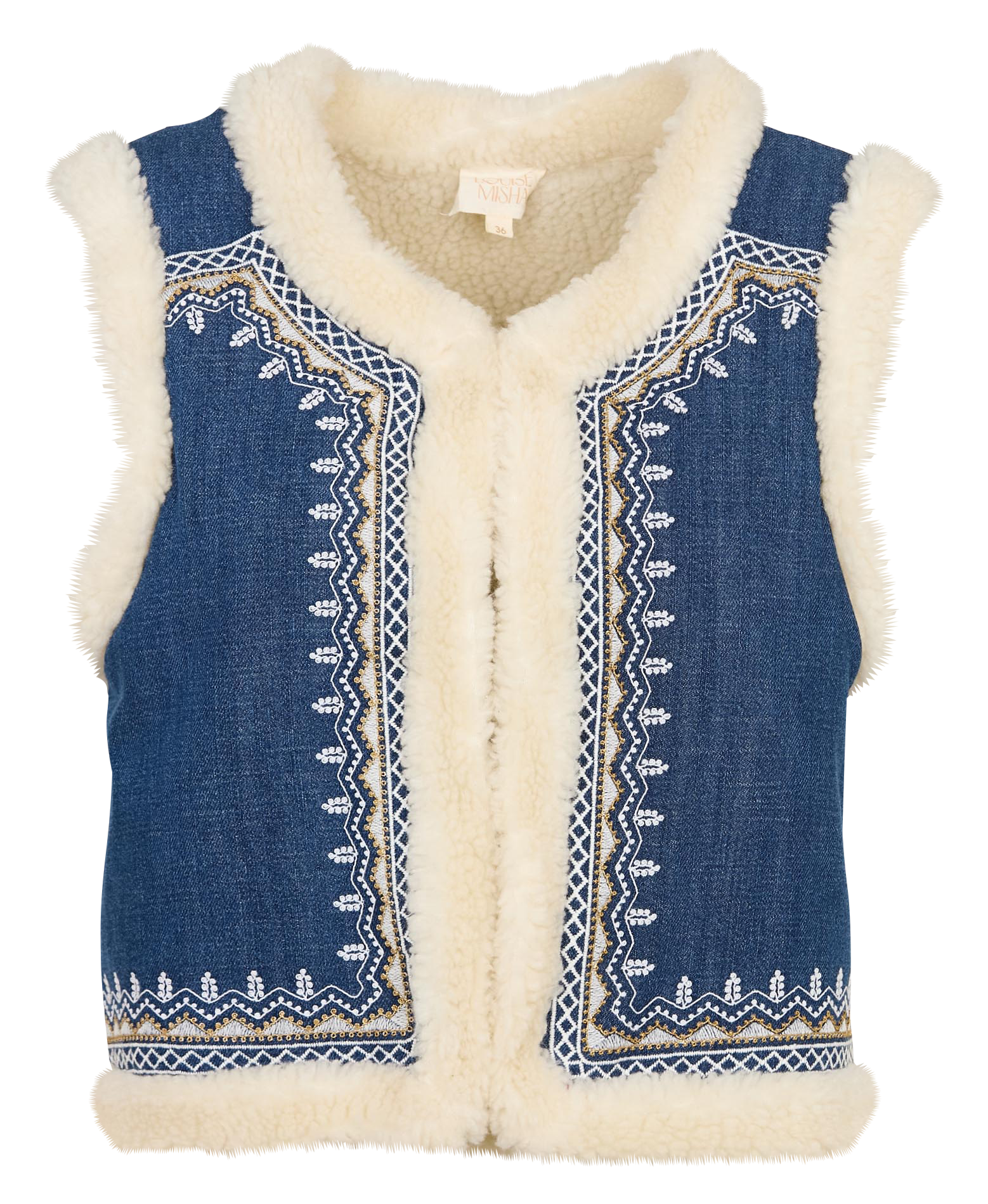 Reversible embroidered sleeveless jacket LOUISE MISHA Blue
