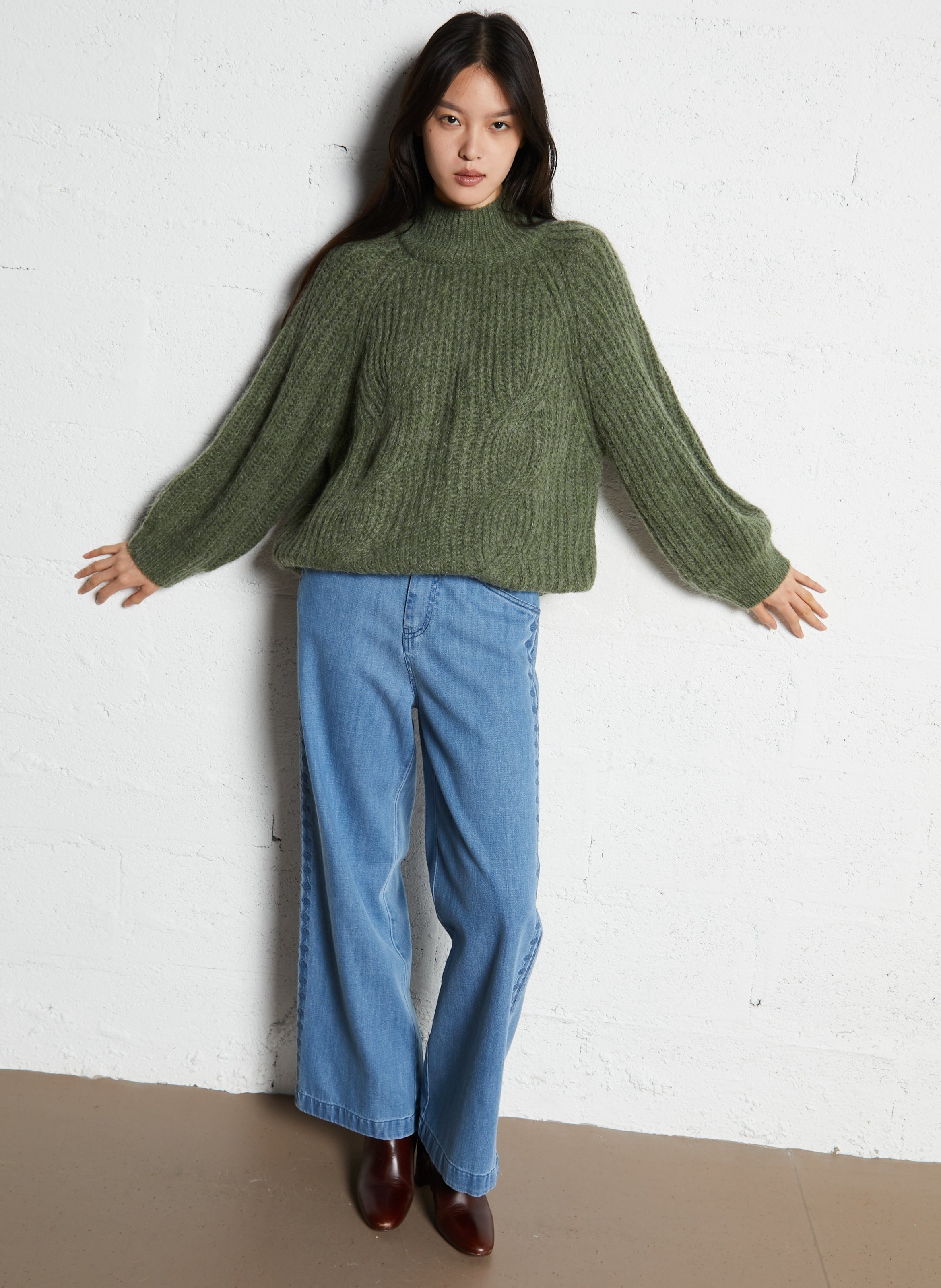 Elena high-neck sweater LOUISE MISHA Khaki