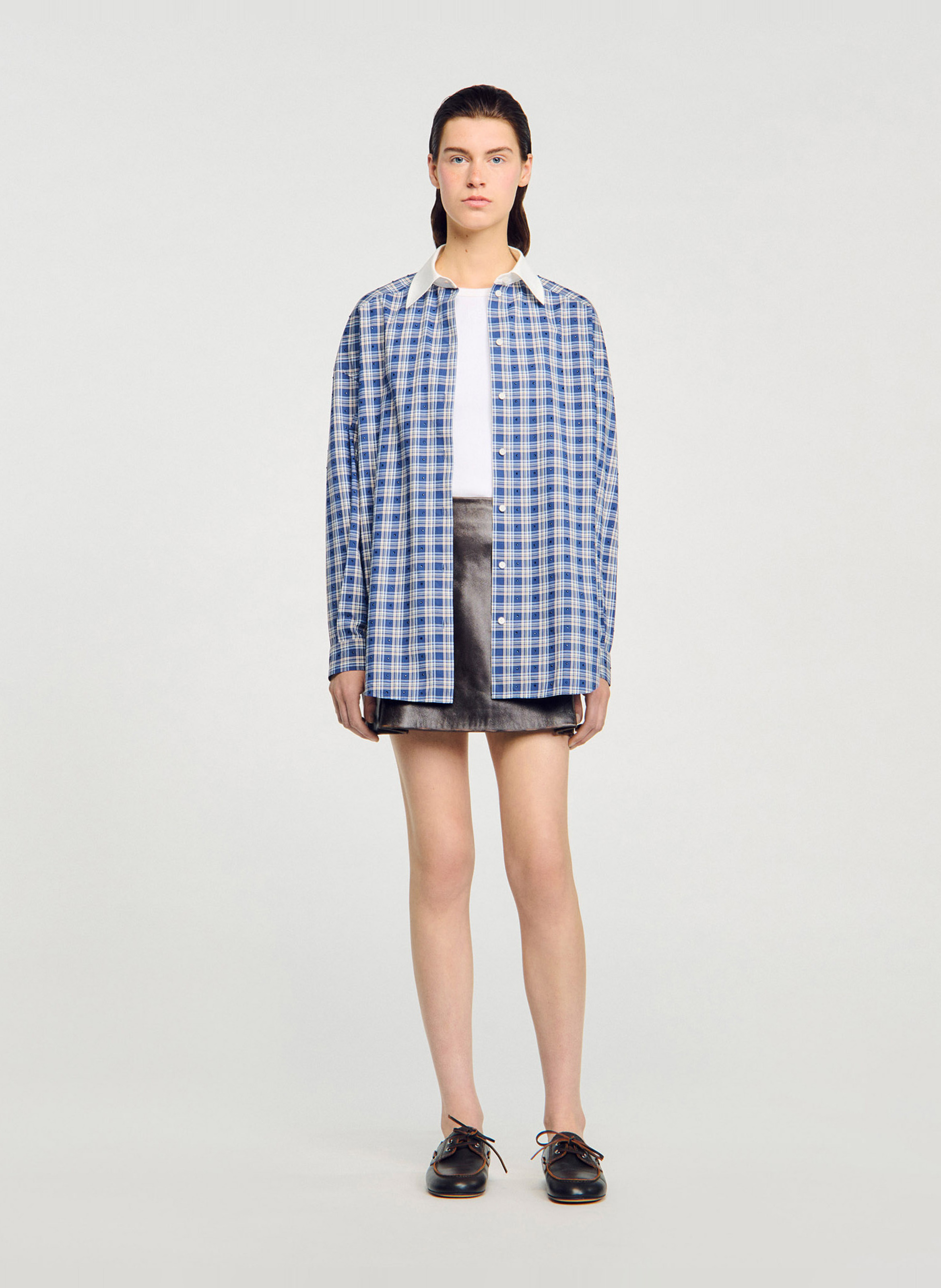 Blouse met klassieke kraag SANDRO Blauw