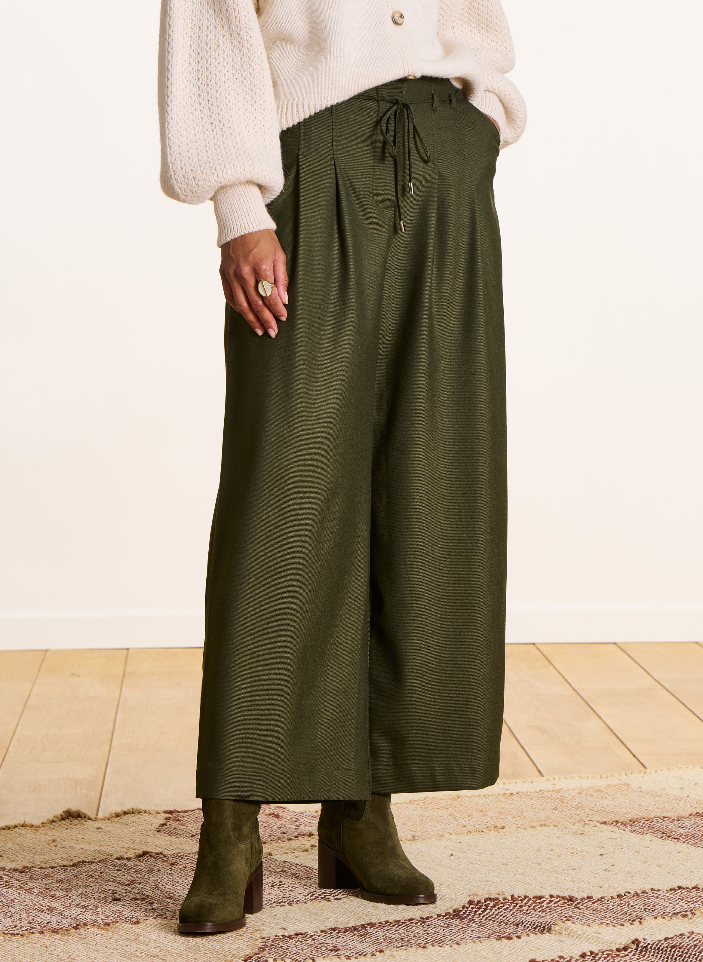Cropped pants LA FEE MARABOUTEE Green