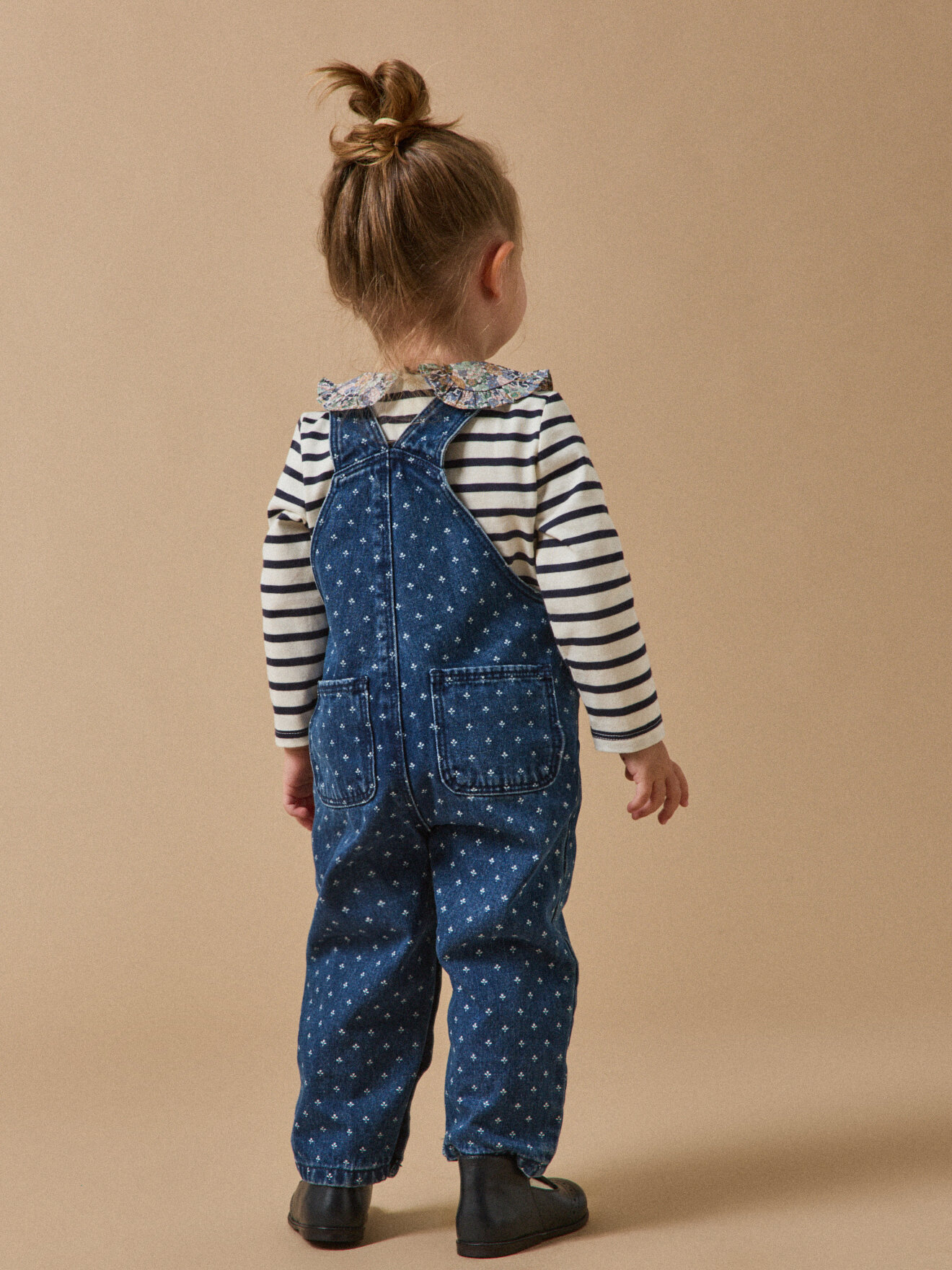 Printed denim overall CYRILLUS Blue