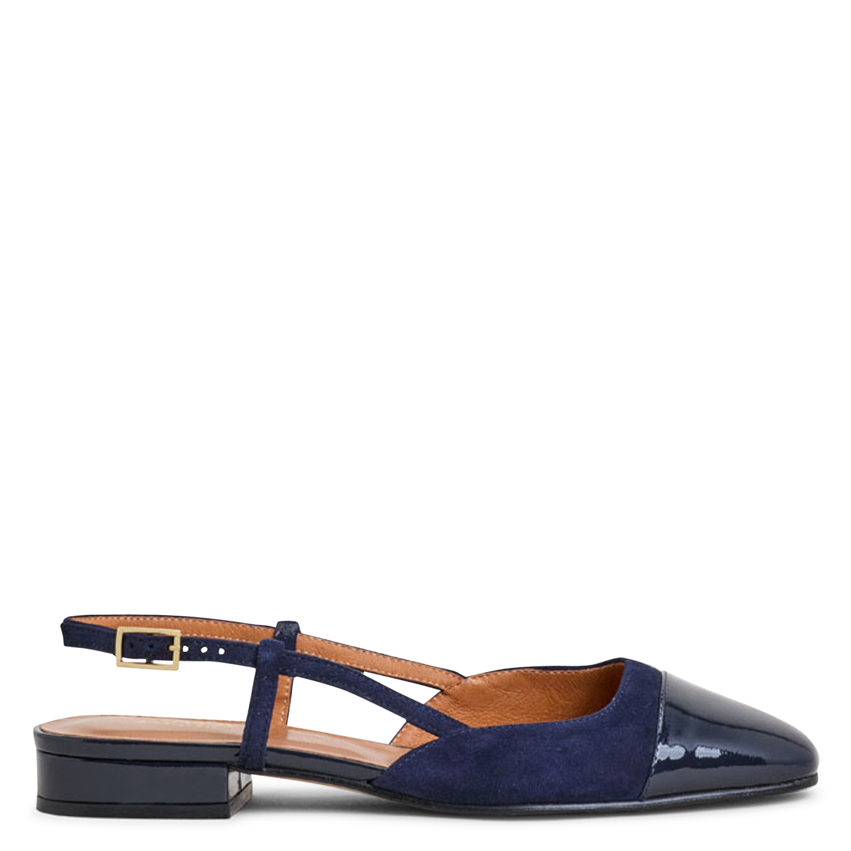 Two-tone leather ballerina flats JONAK