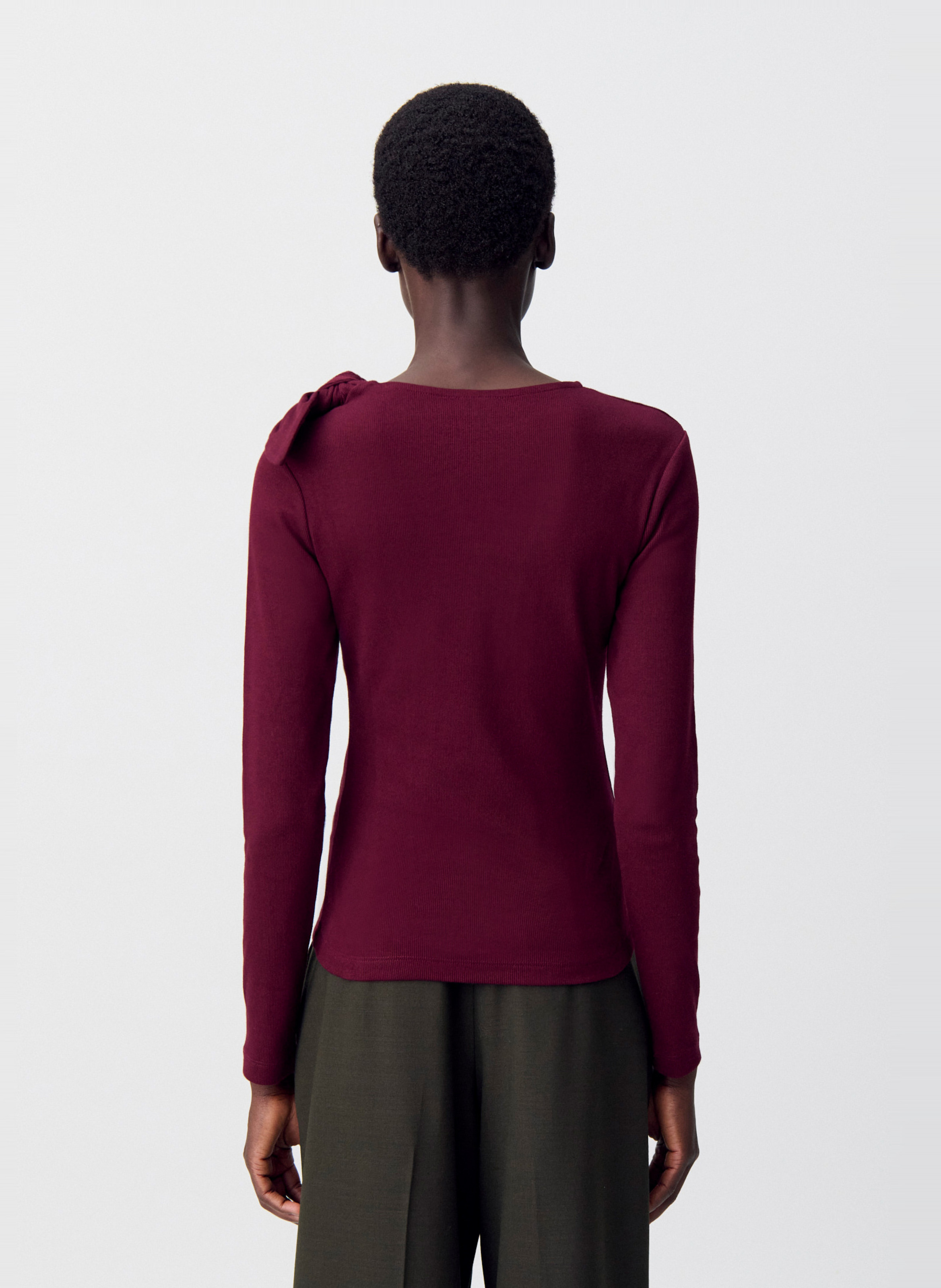 Pull en coton mélangé col rond CLAUDIE PIERLOT Rouge