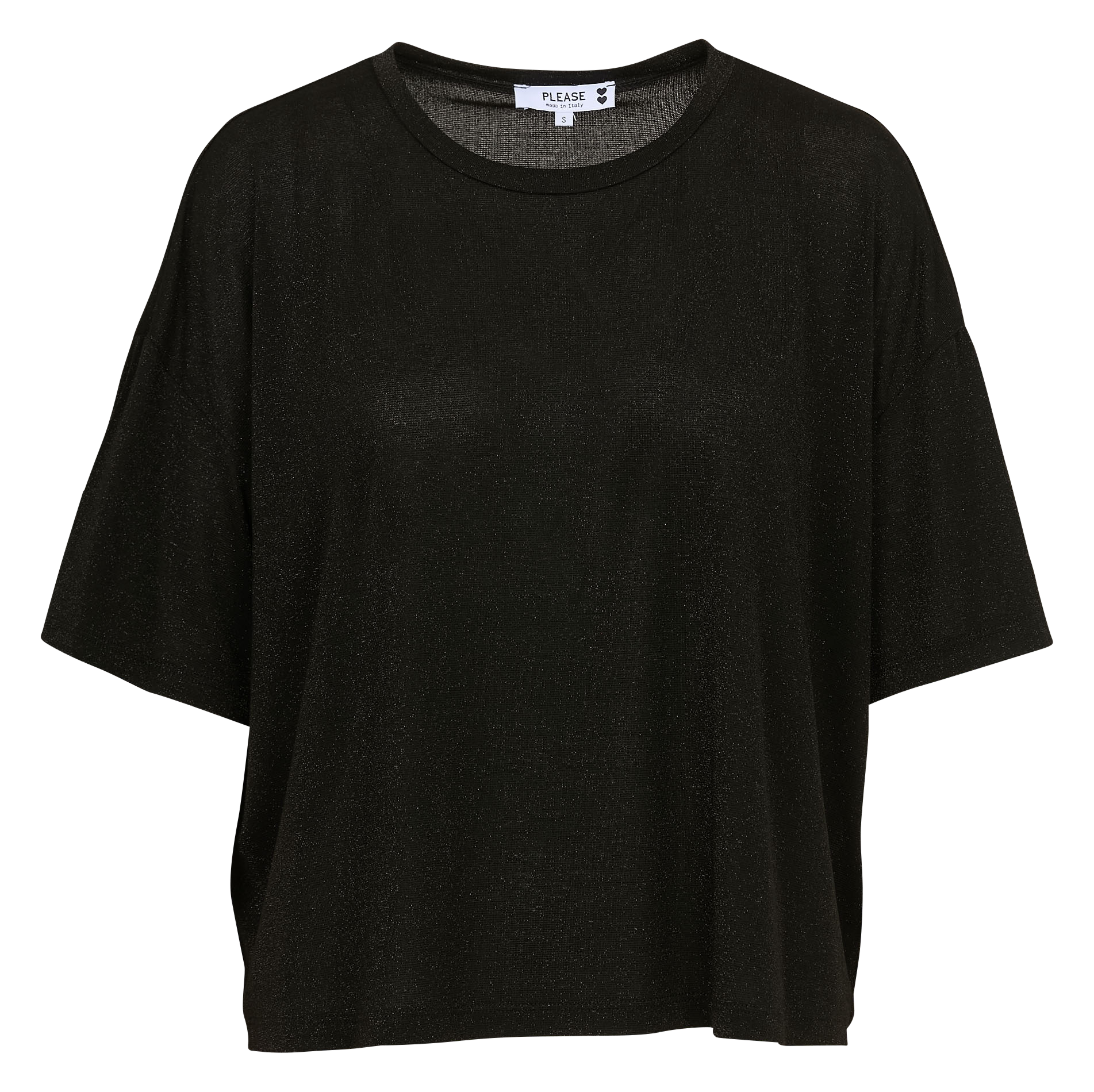 Tee-shirt fluide ample pailleté PLEASE Noir
