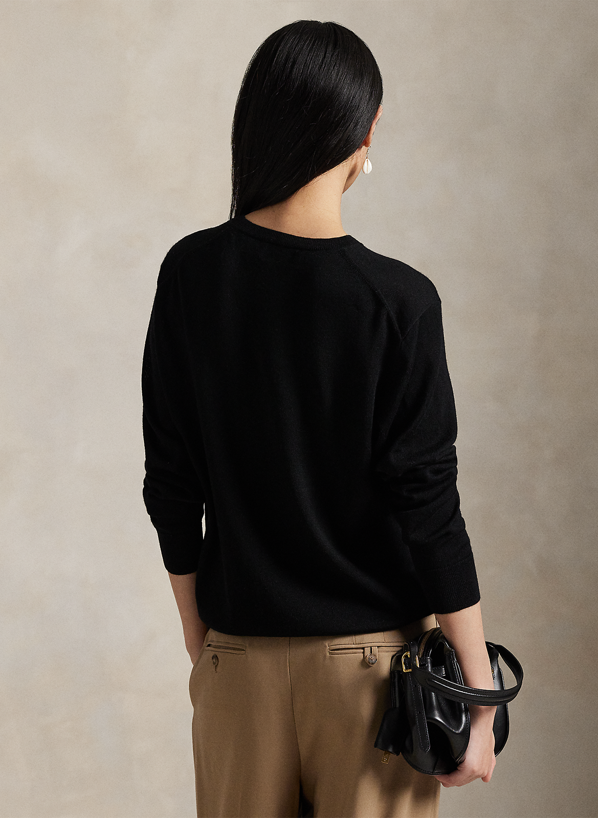 Pull col rond en laine POLO RALPH LAUREN Noir