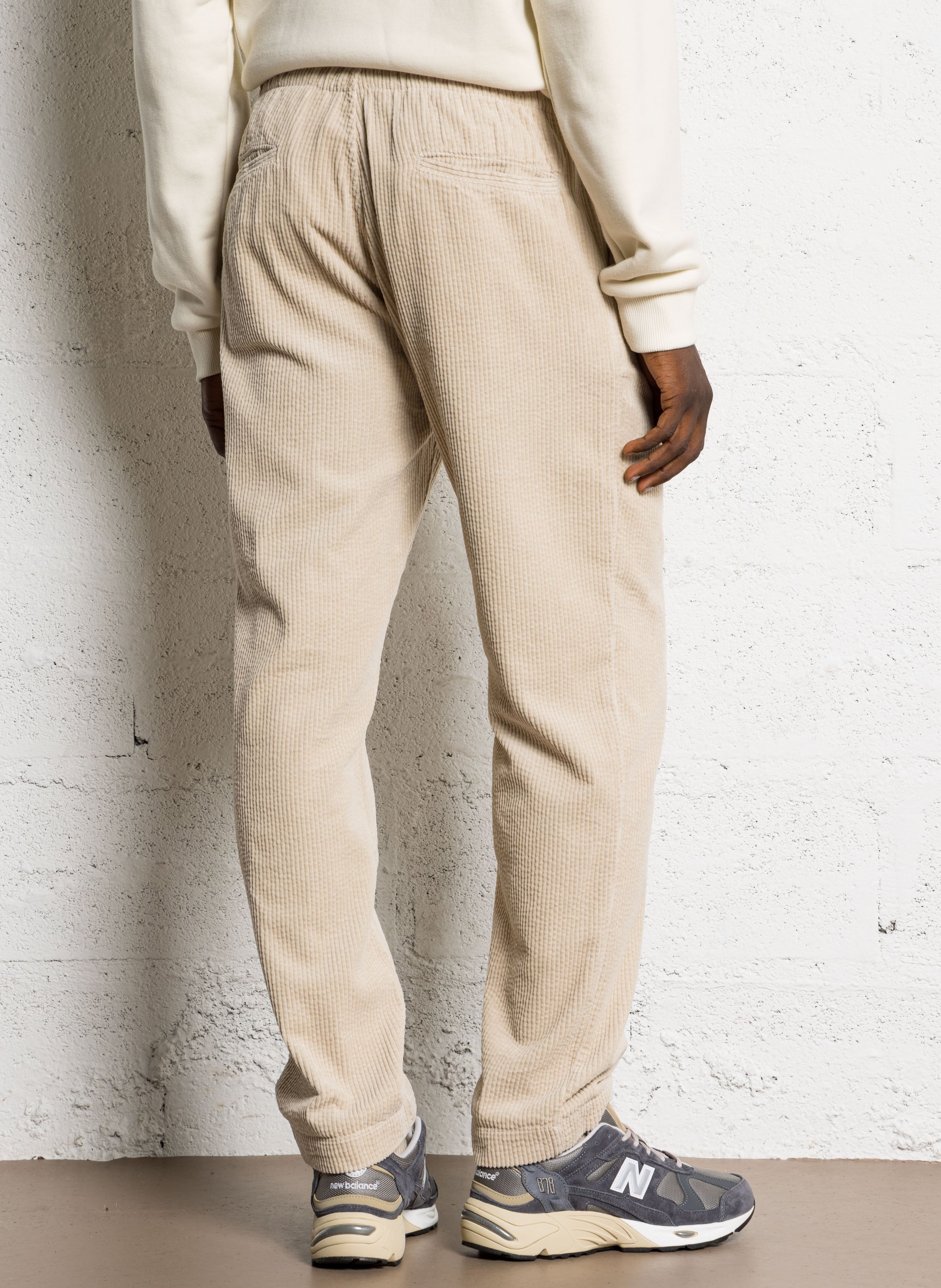 Pantalon droit en velours côtelé HARTFORD Blanc