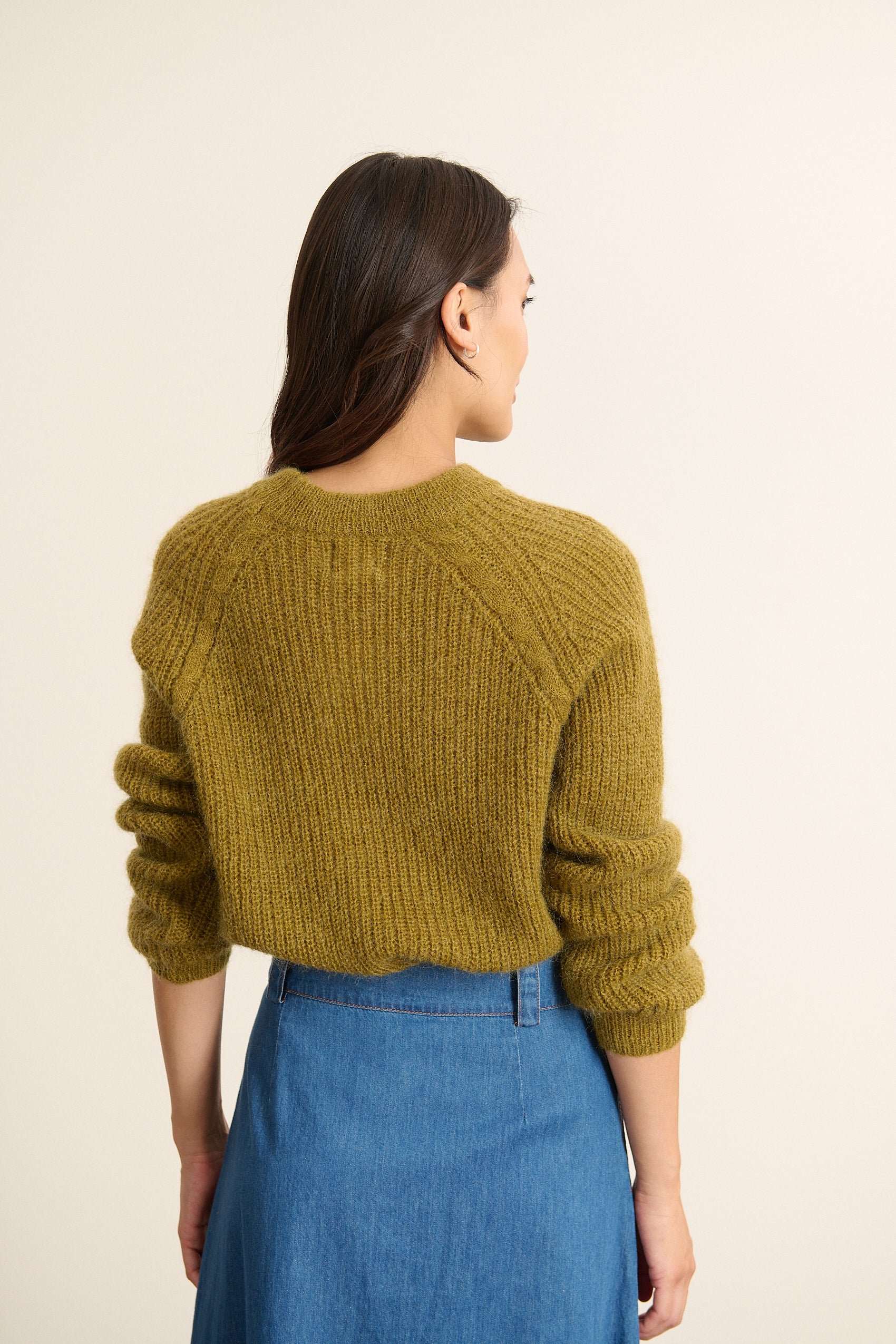 Round neck long sleeve sweater GARANCE PARIS Green