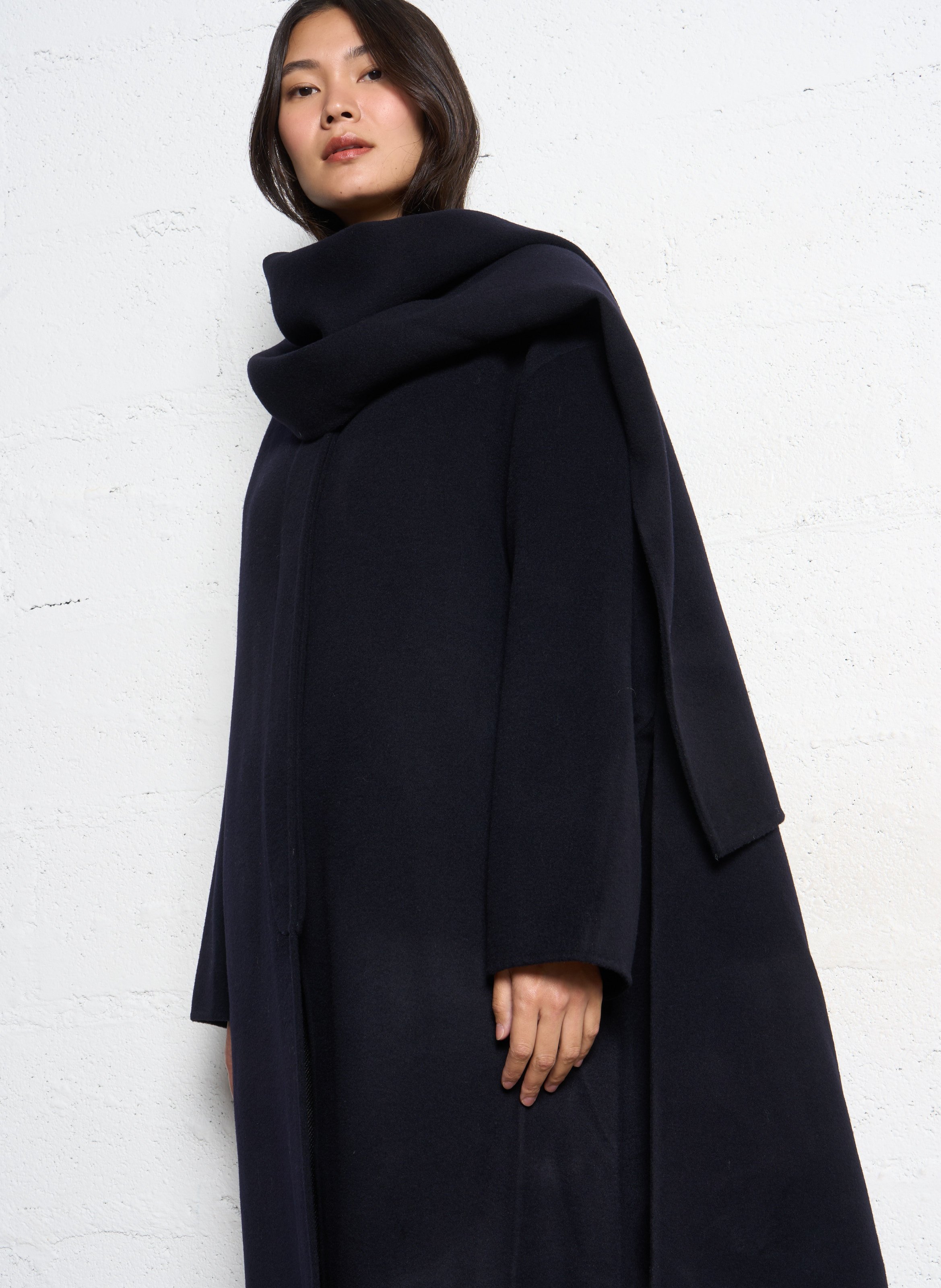 Manteau oversize en laine mélangée SOEUR Bleu